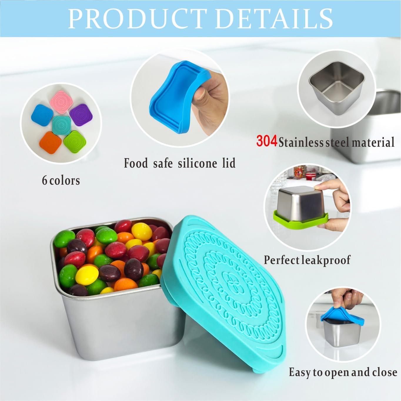 Set de 6 Contenedores de Snack Acero Inoxidable 304 170g