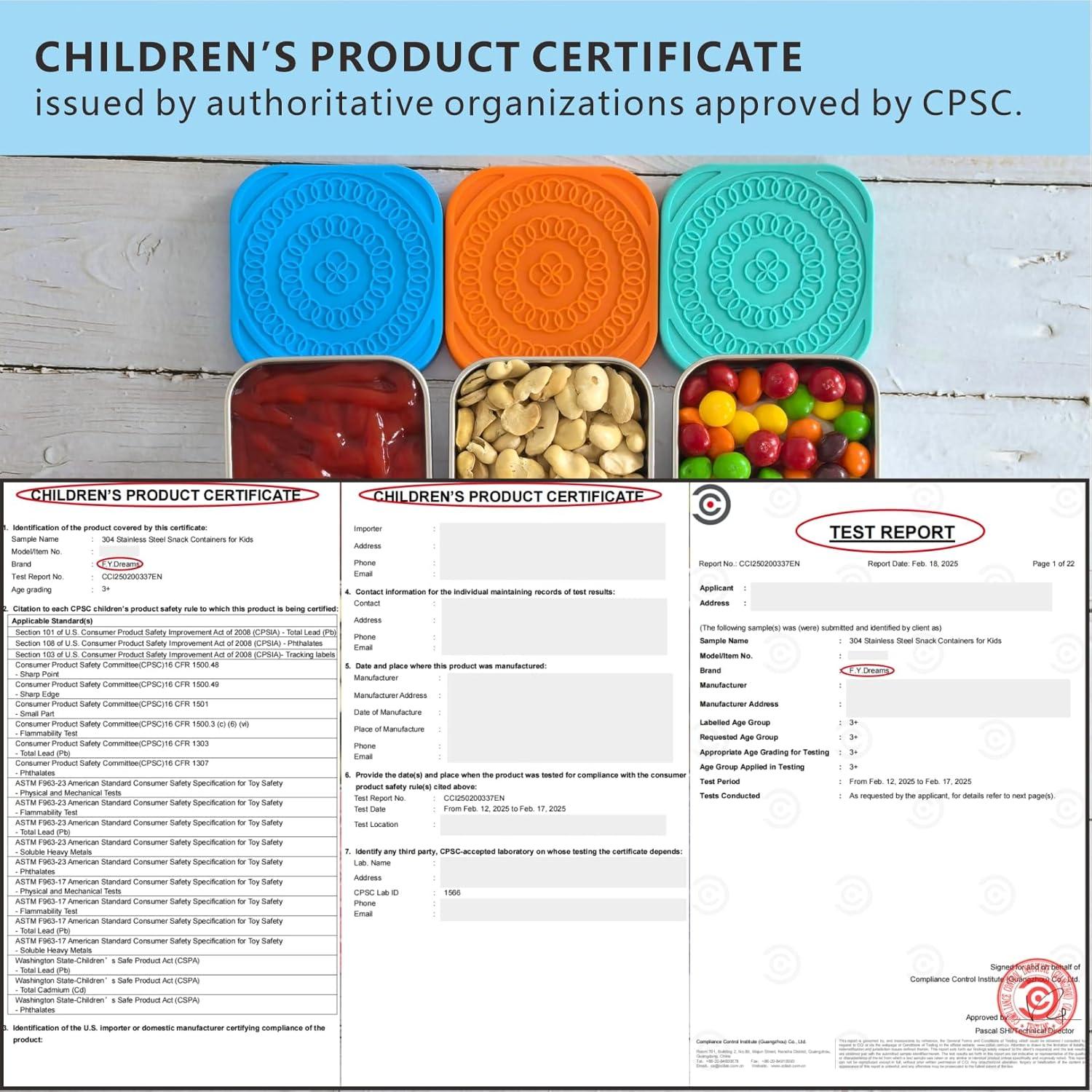 Set de 6 Contenedores de Snack Acero Inoxidable 304 170g