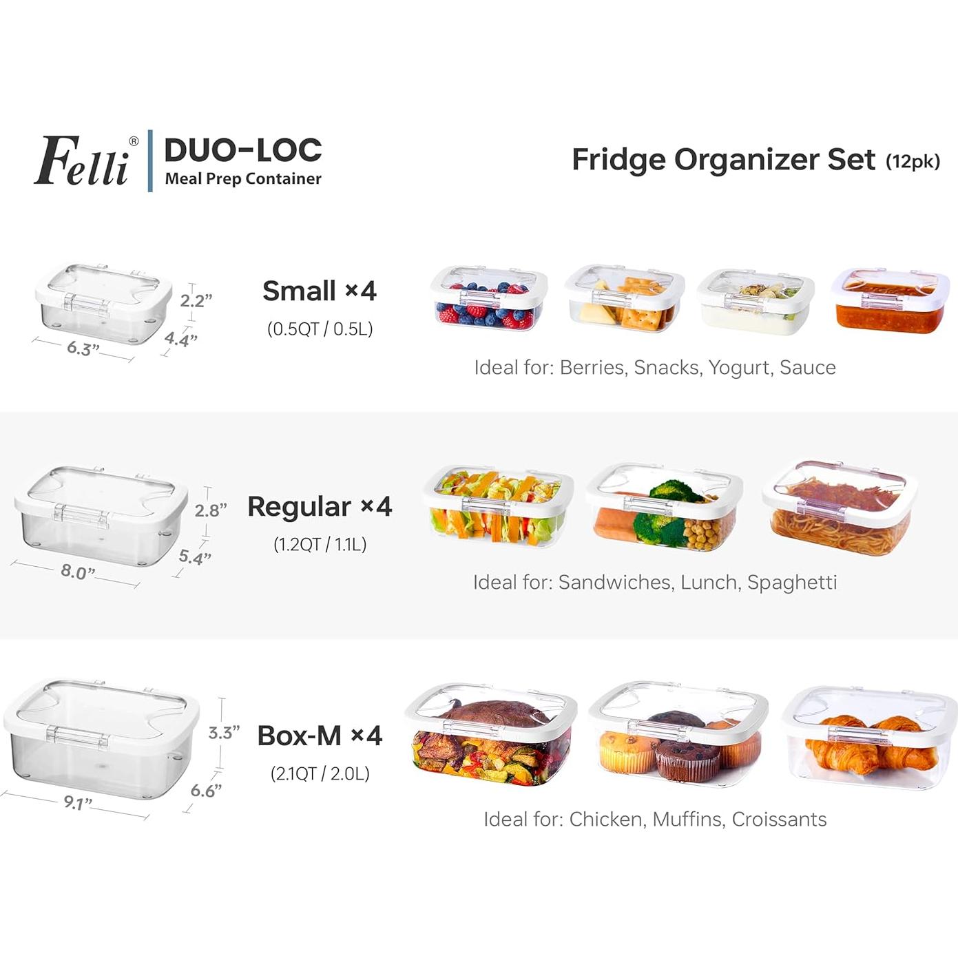 Contenedor de Comidas Felli Duo Loc 12pk Hermético 8.5t