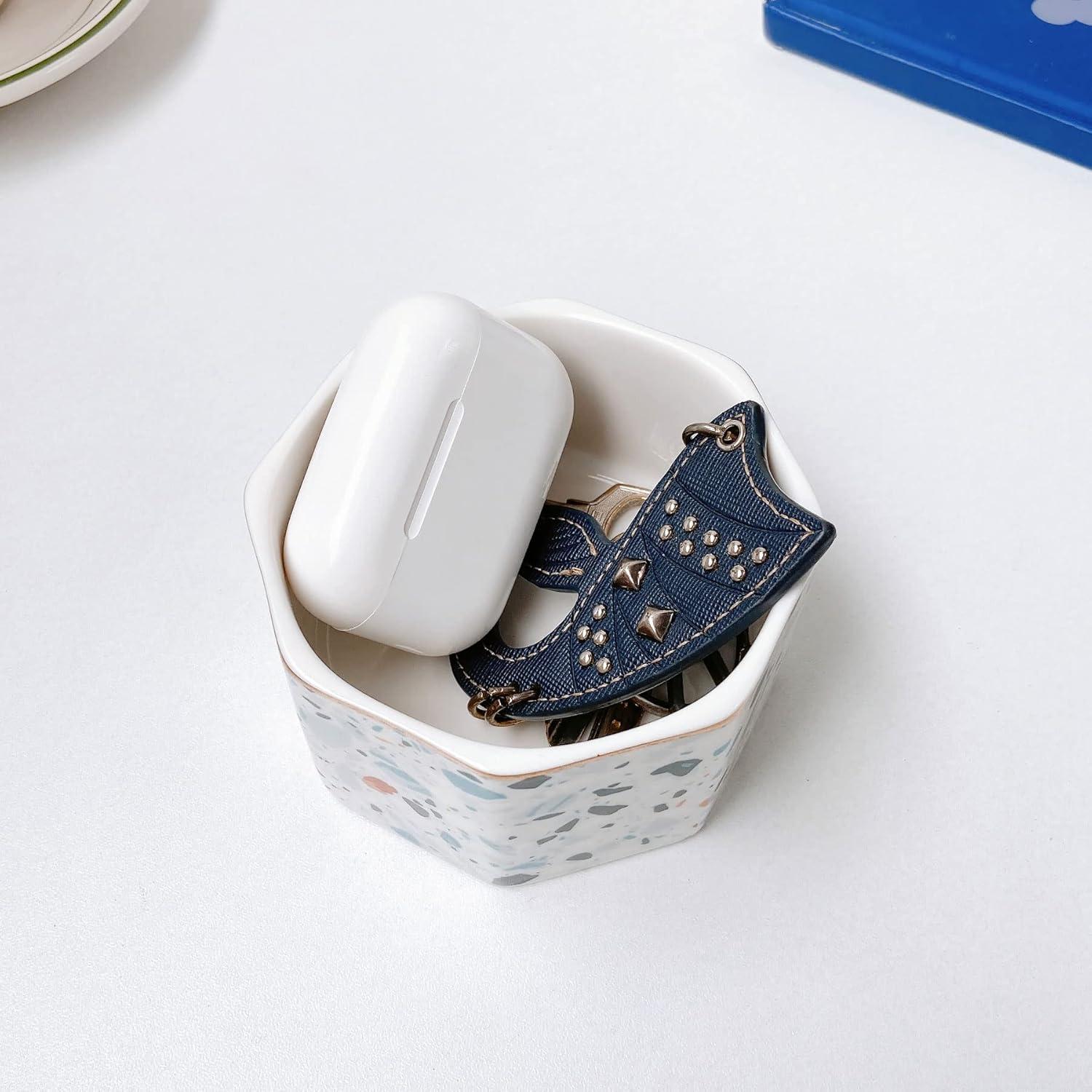 Soporte para Clips de Papel Cerámica LEAZUL Azul Octagonal