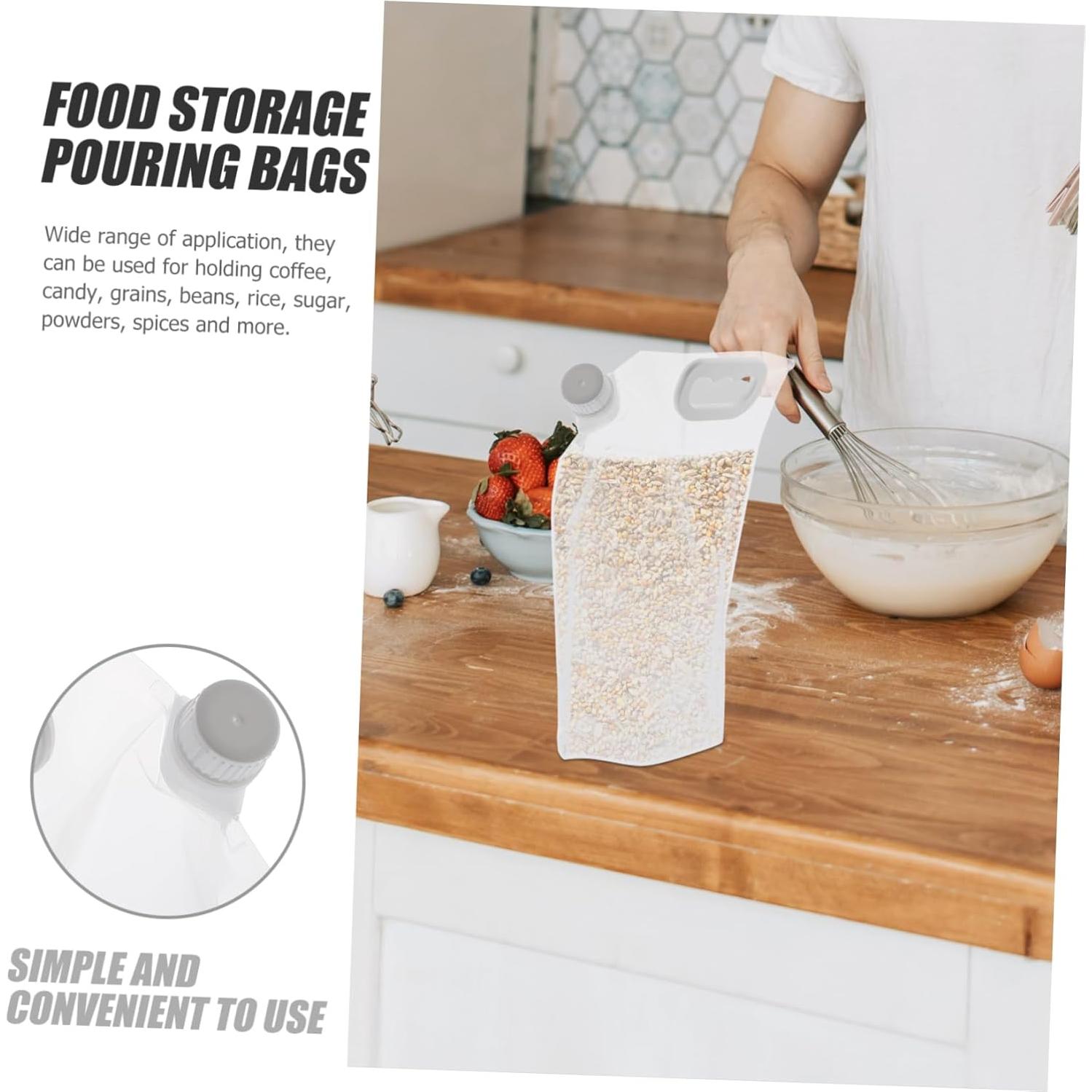 10 Bolsas Transparentes de Almacenamiento de Alimentos 1.5L