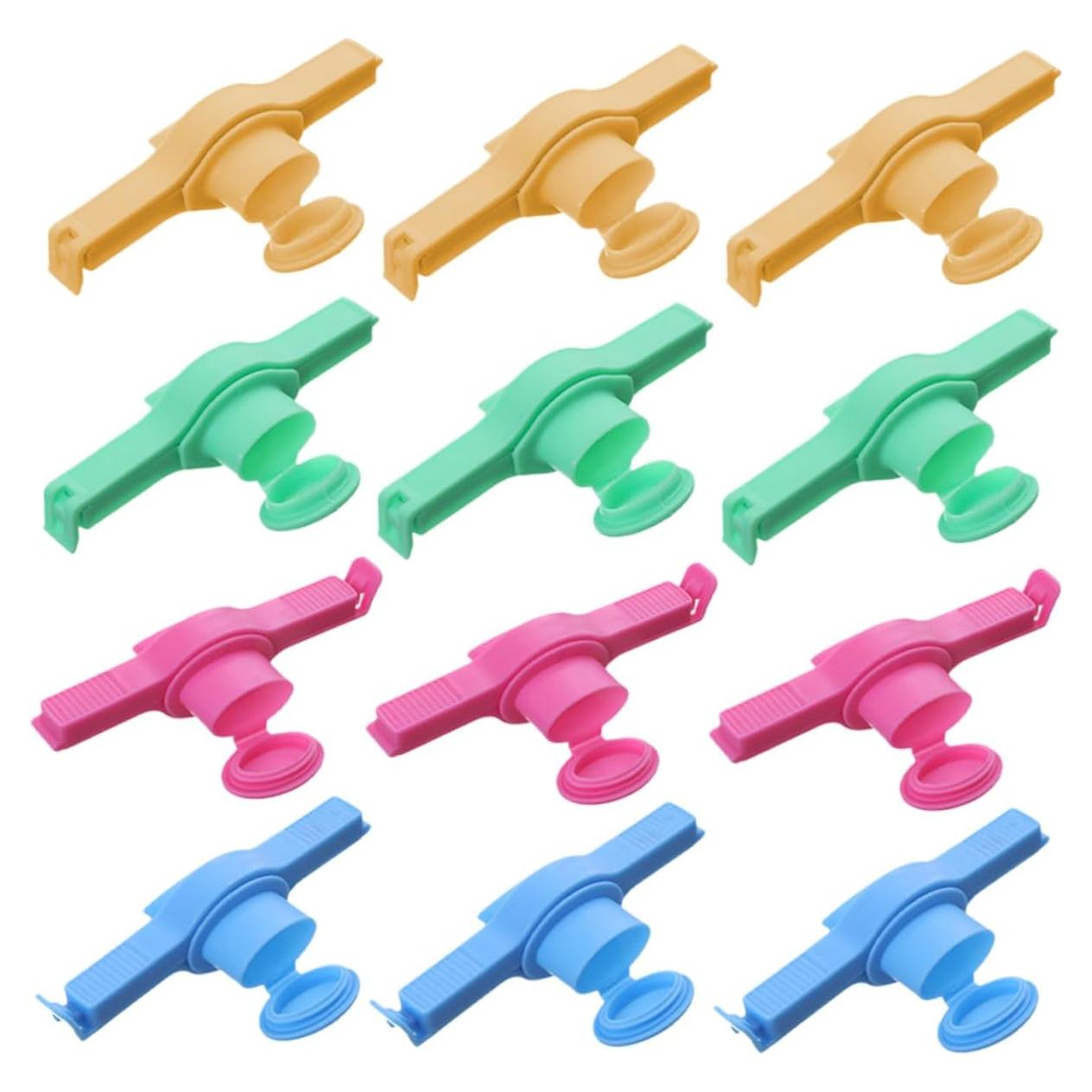 GLEAVI 12 Clips de Sellado de Comida Reutilizables Multicolor