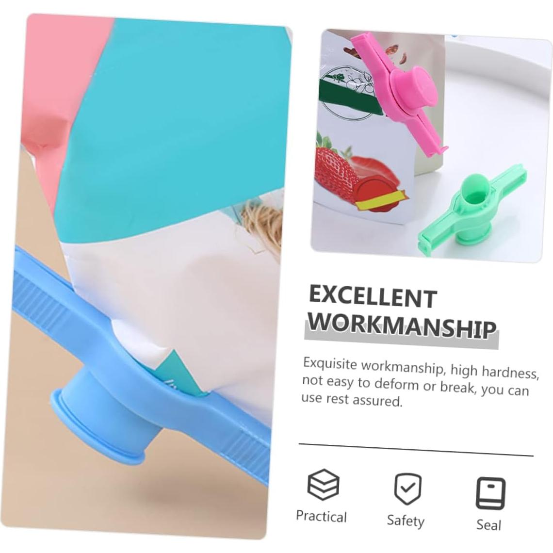 GLEAVI 12 Clips de Sellado de Comida Reutilizables Multicolor