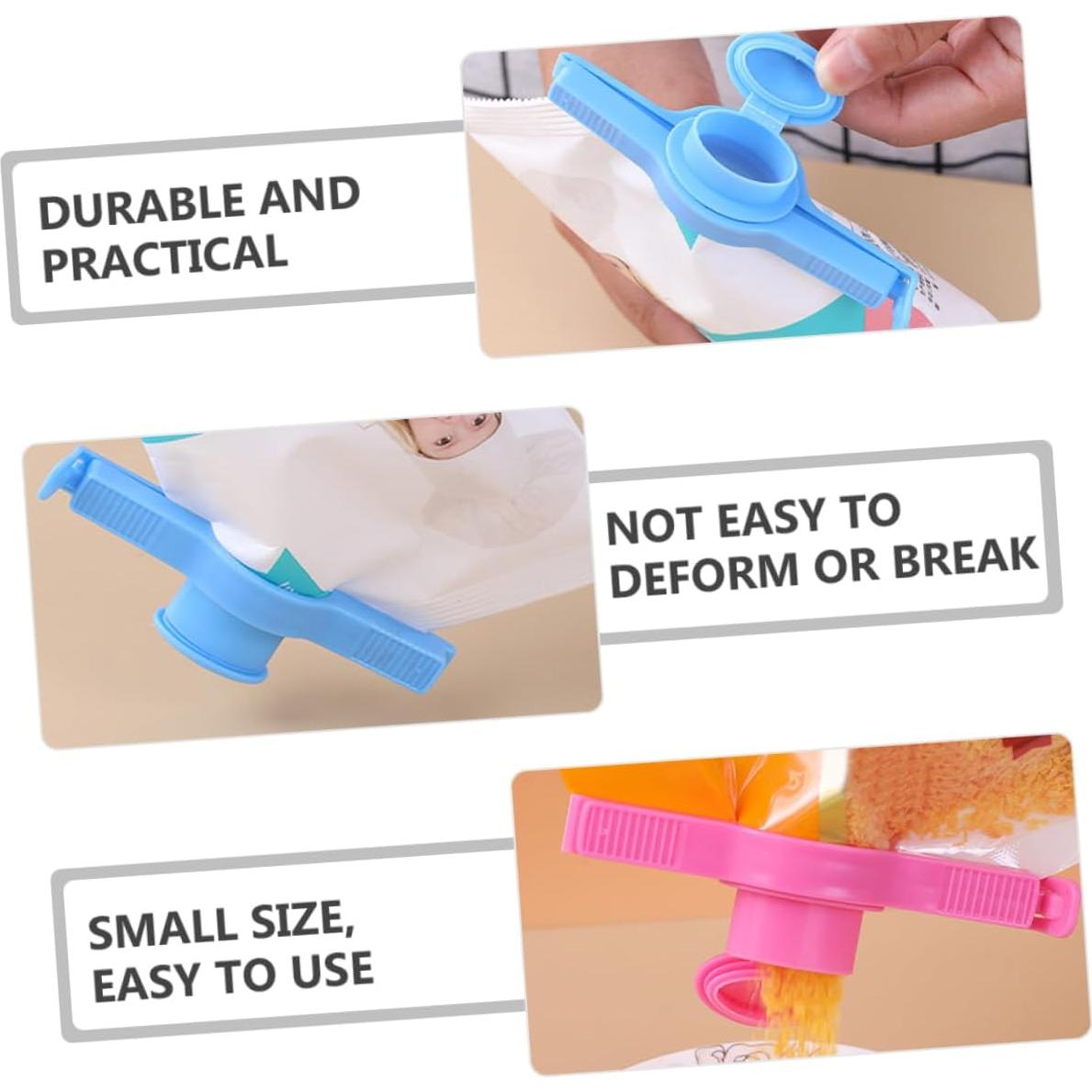 GLEAVI 12 Clips de Sellado de Comida Reutilizables Multicolor