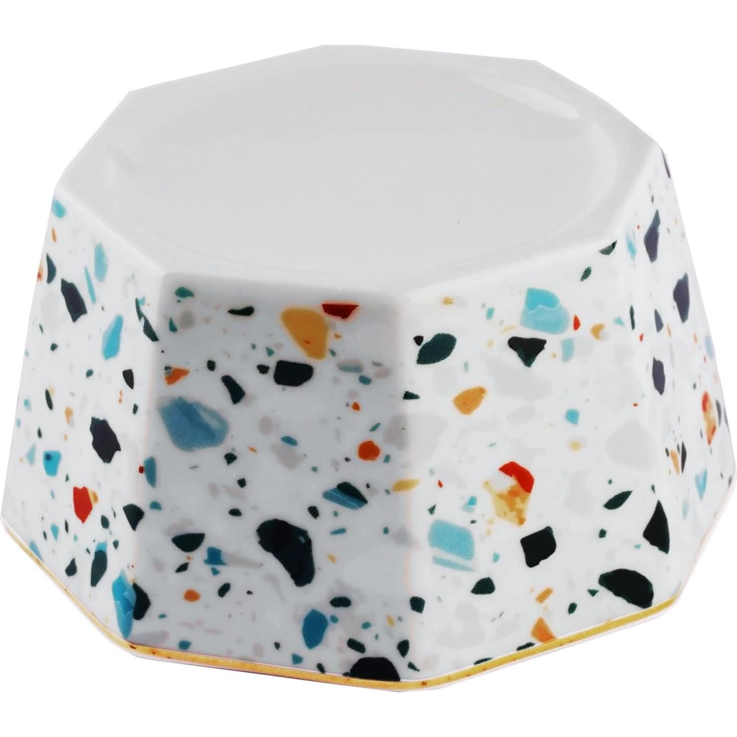 Soporte de Clips de Papel Cerámica LEAZUL Azul Terrazzo