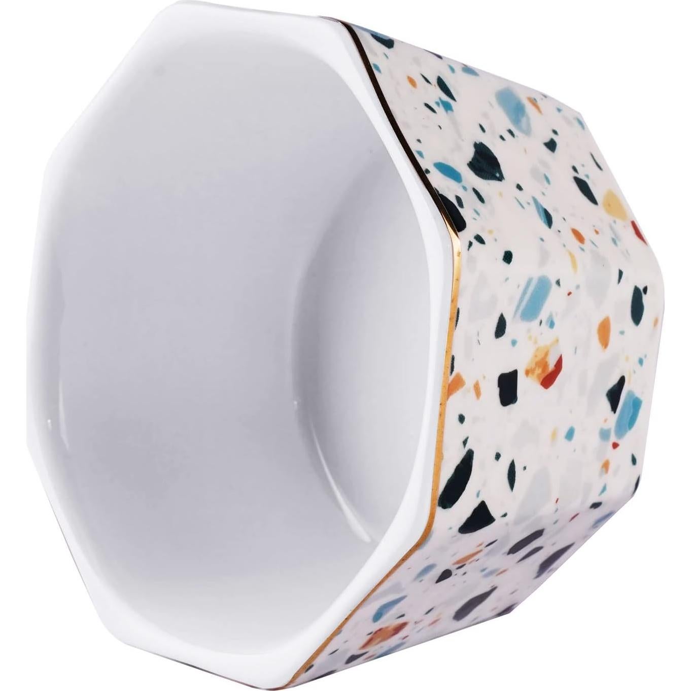 Soporte de Clips de Papel Cerámica LEAZUL Azul Terrazzo