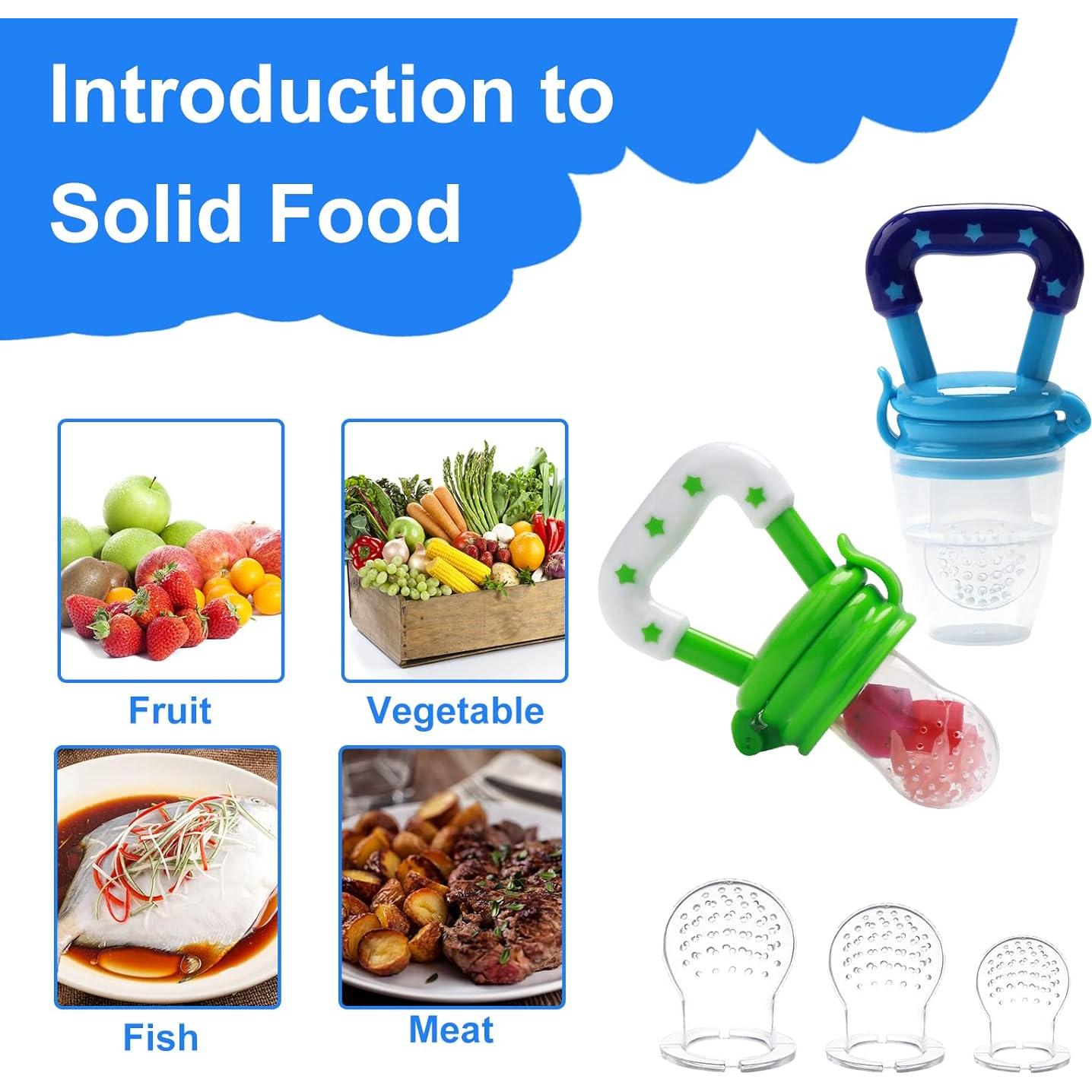 Alimentador de Comida para Bebé Welcoyo con 6 Chupetes y Cucharas