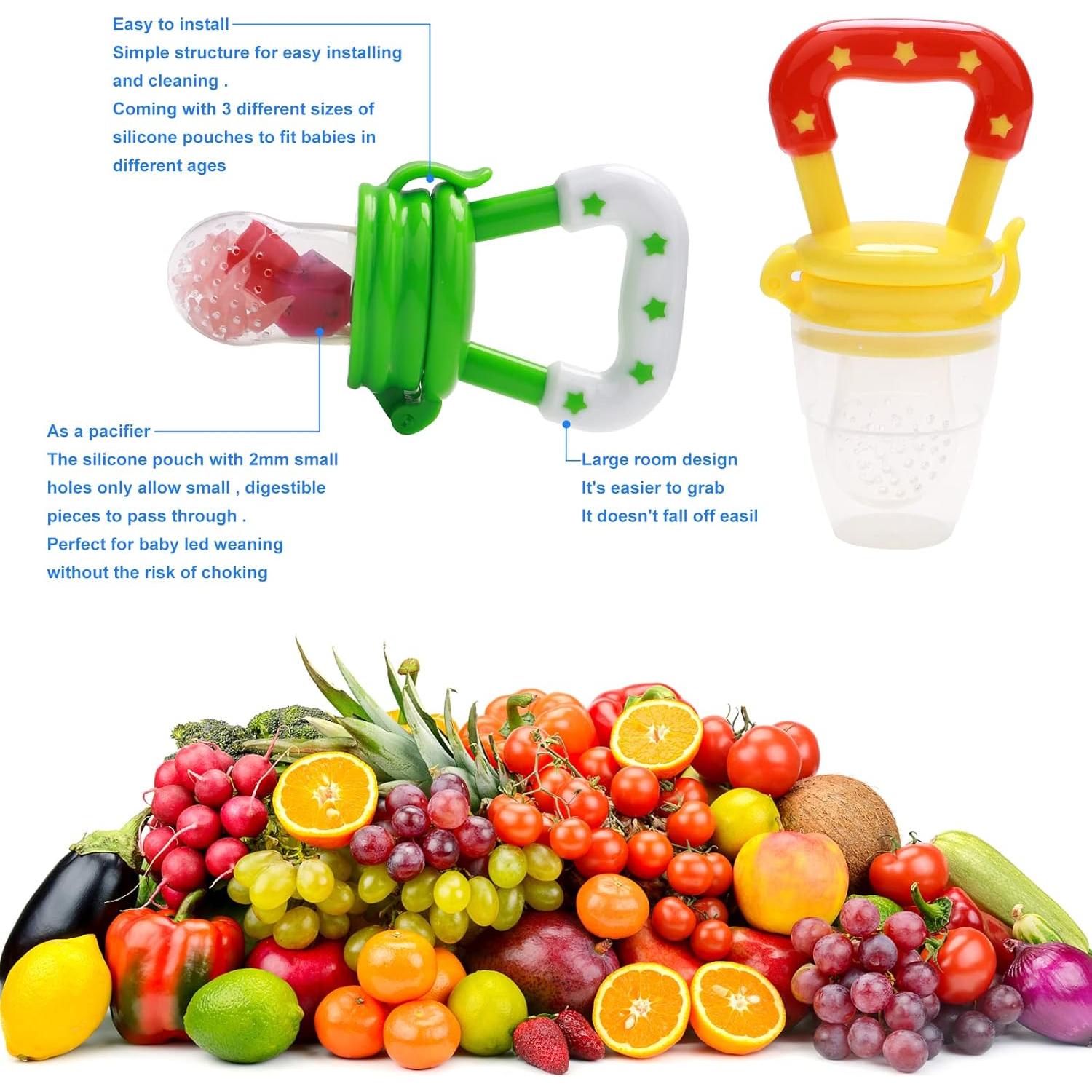 Alimentador de Comida para Bebé Welcoyo con 6 Chupetes y Cucharas