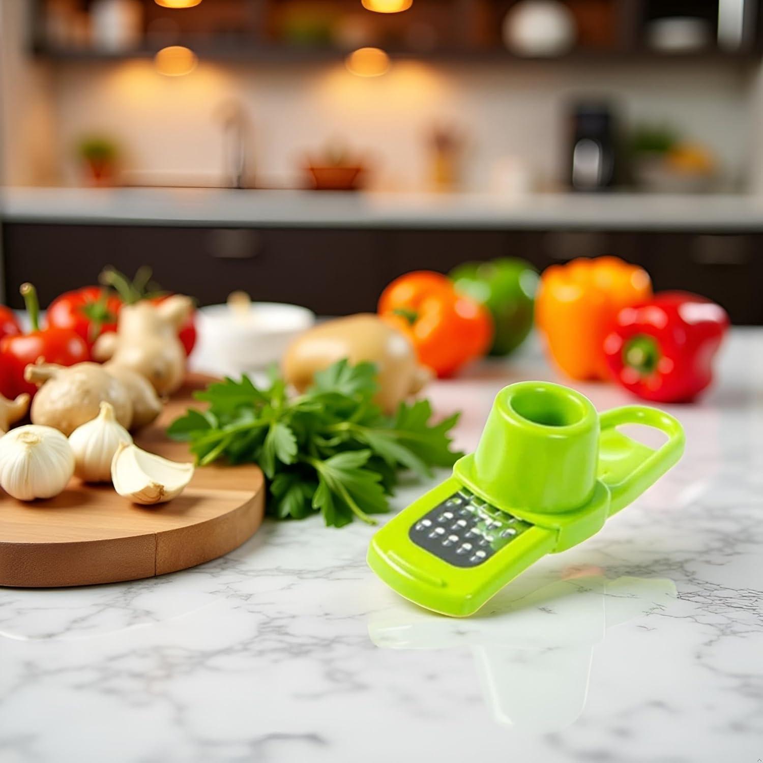 Rallador Multifuncional Tustao Verde Manual Acero Inoxidable