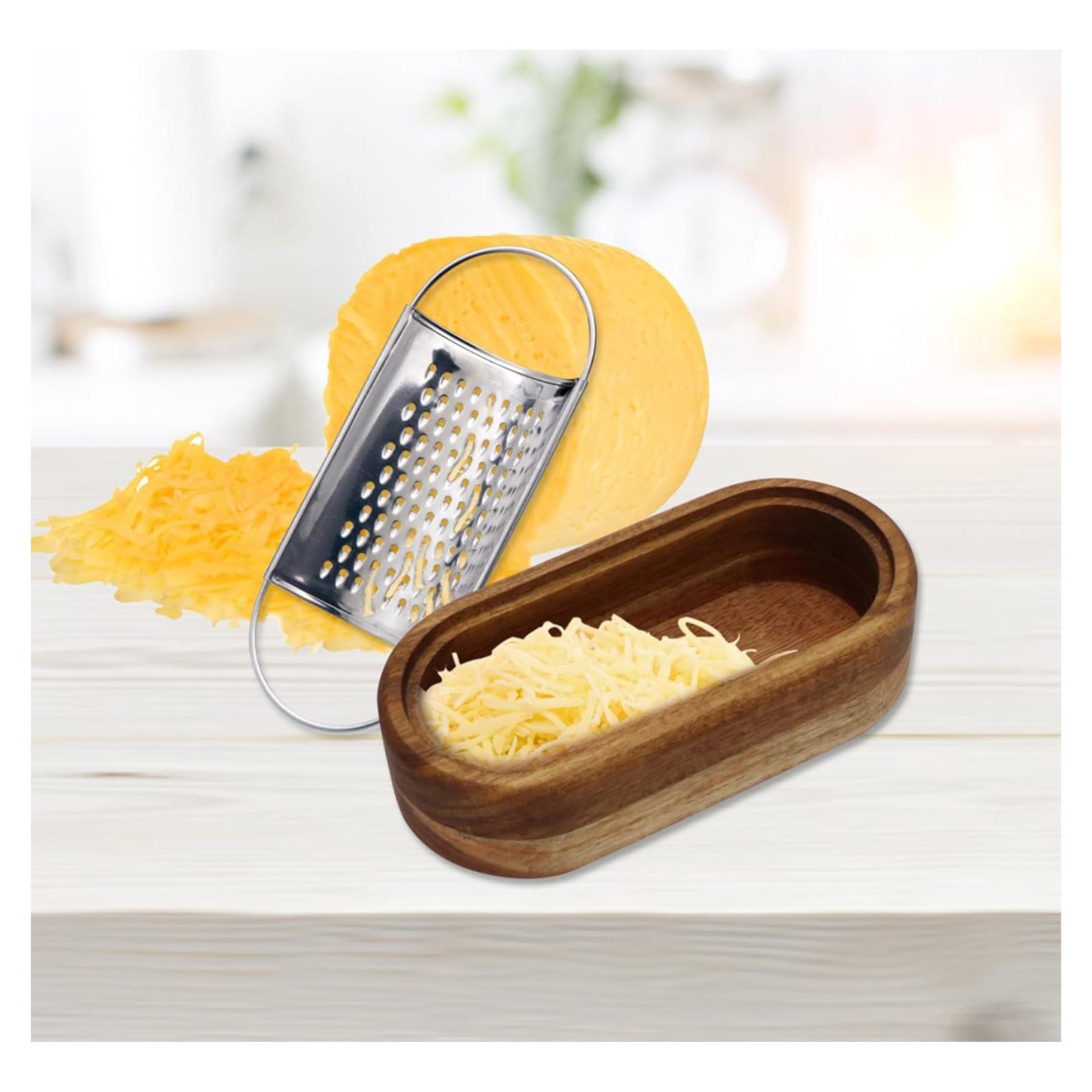 Rallador de Queso ROQILA Acero Inoxidable con Contenedor Madera