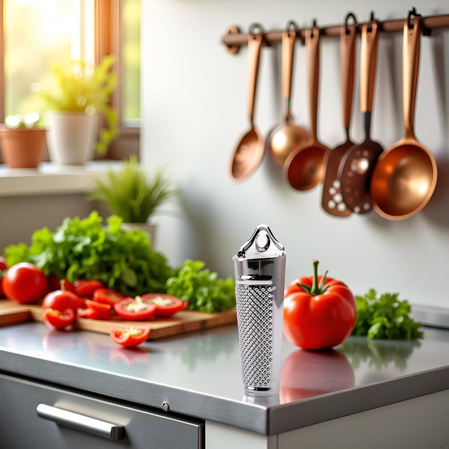 Rallador Multifuncional de Acero Inoxidable Genérico Rosa 12.1x4.5 cm