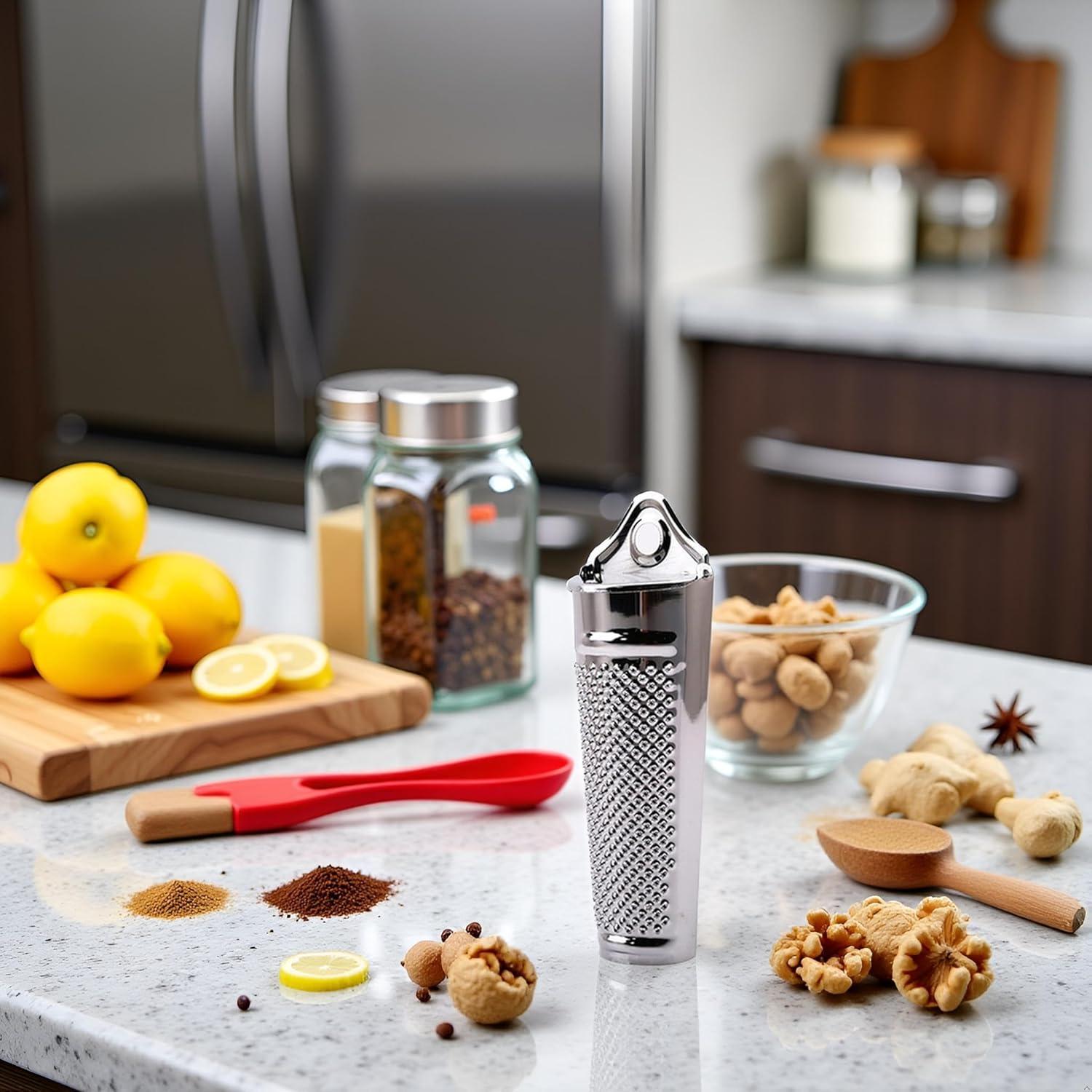 Rallador Multifuncional de Acero Inoxidable Genérico Rosa 12.1x4.5 cm