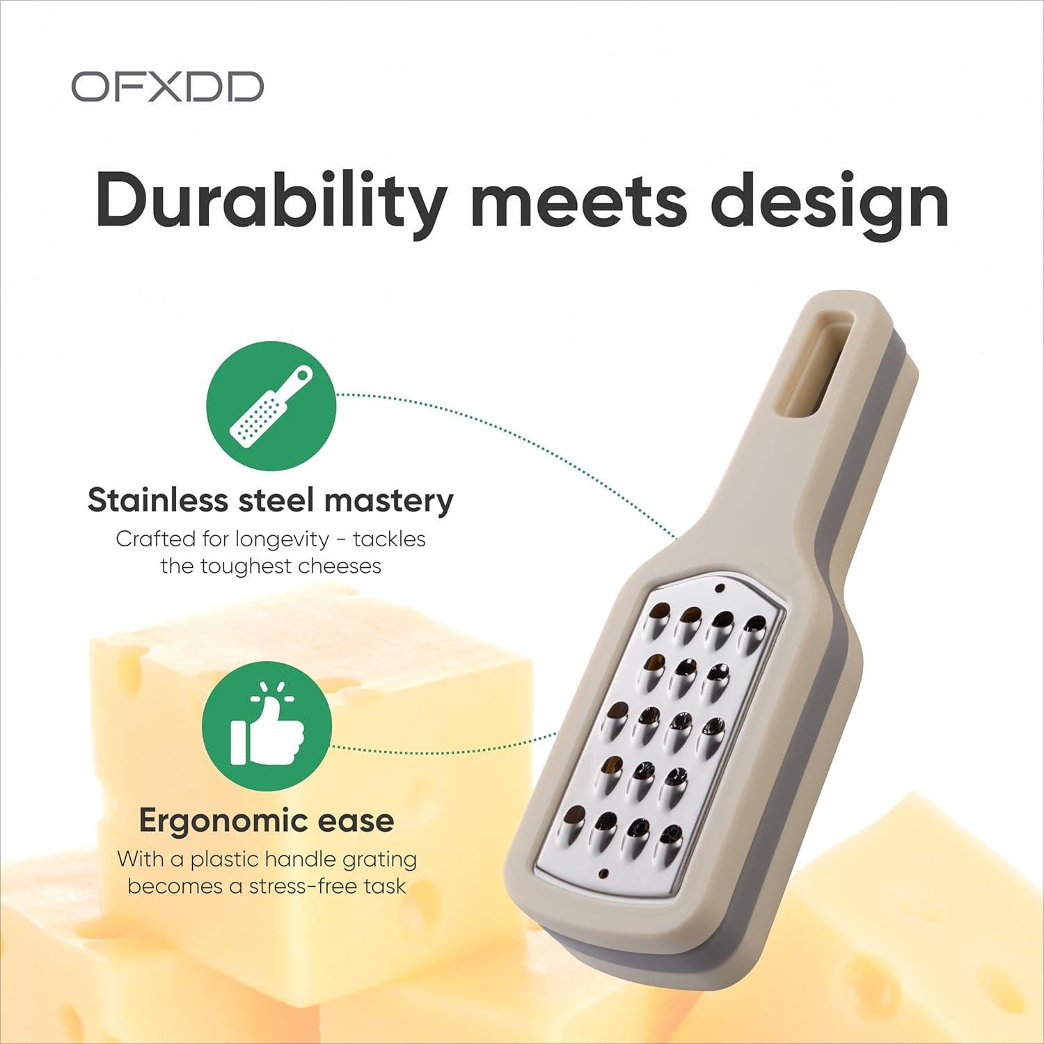 Set de Ralladores de Cocina OFXDD 3 en 1 Acero Inoxidable