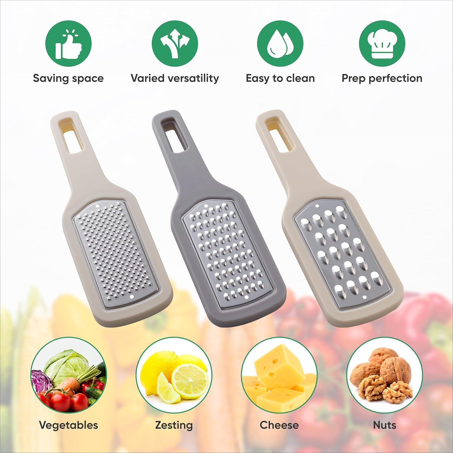 Set de Ralladores de Cocina OFXDD 3 en 1 Acero Inoxidable