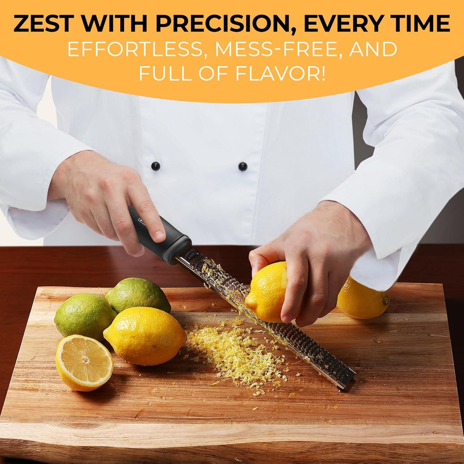 Rallador de Limón y Queso Orblue - Acero Inoxidable, Negro