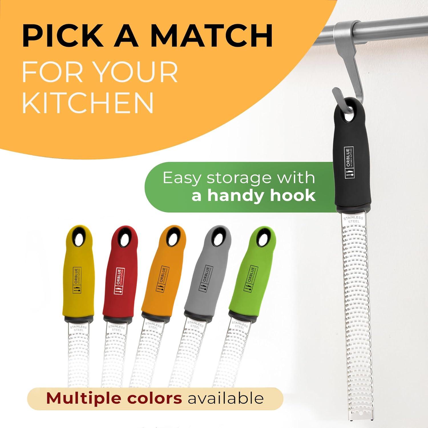 Rallador de Limón y Queso Orblue - Acero Inoxidable, Negro