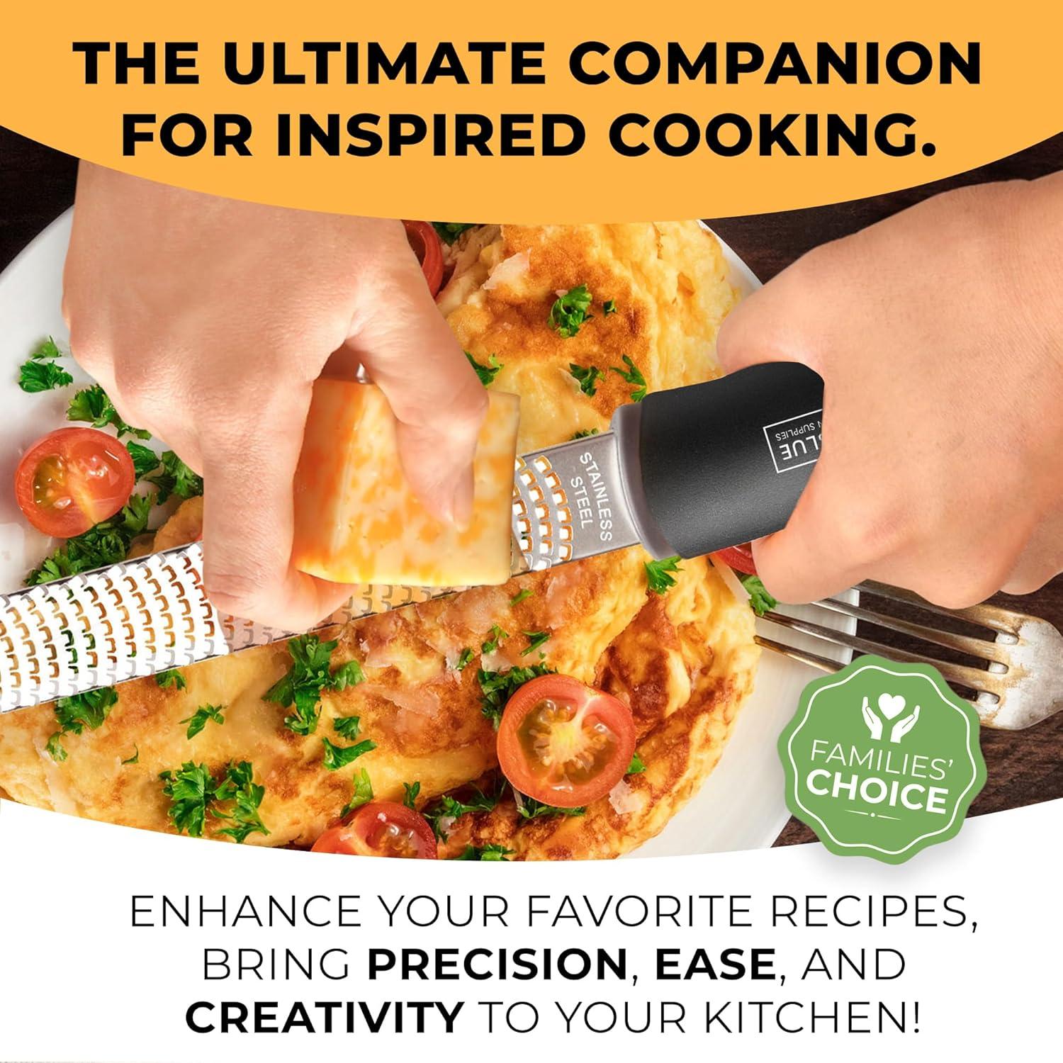 Rallador de Limón y Queso Orblue - Acero Inoxidable, Negro