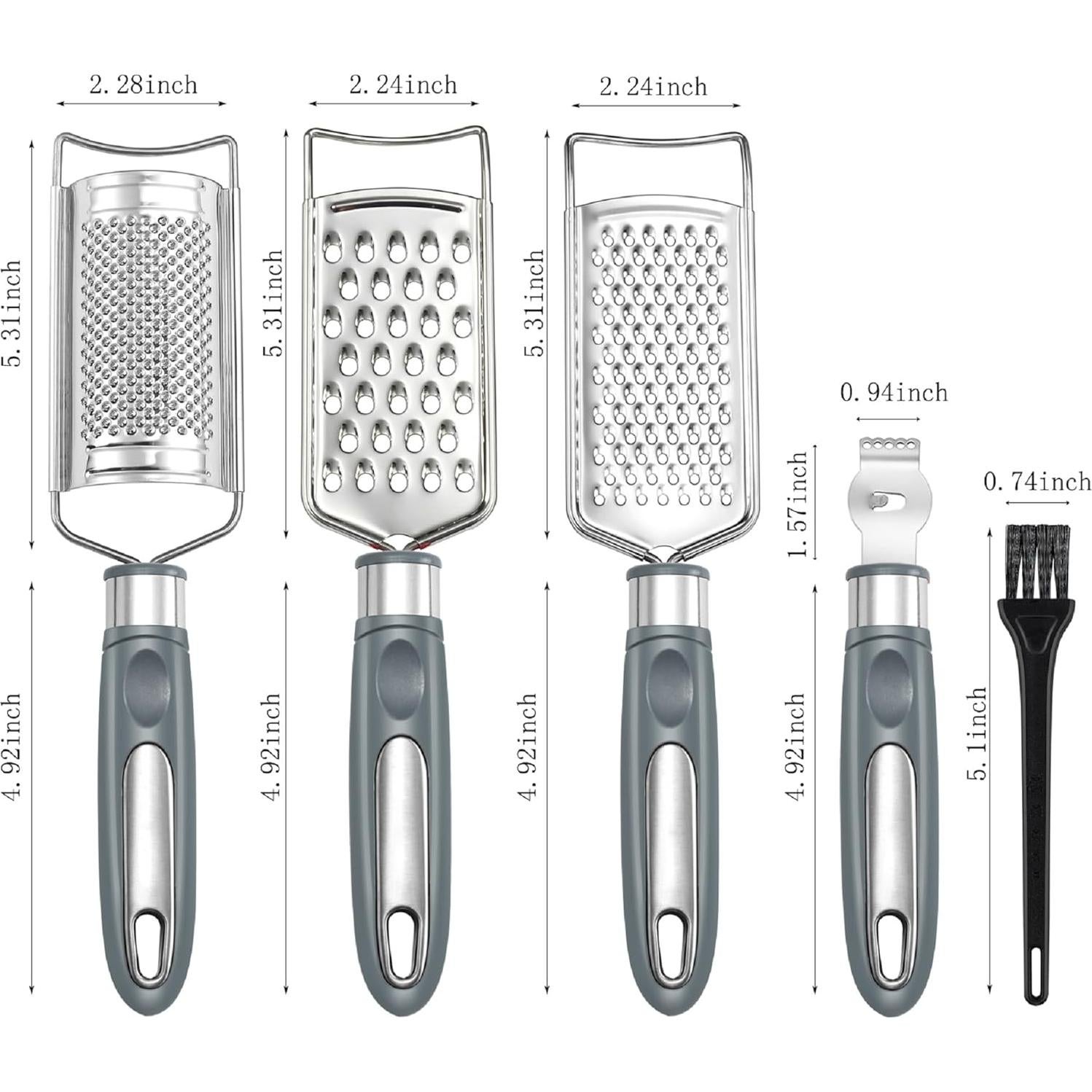 Rallador de Queso y Verduras Encontrar - Acero Inoxidable, Set 5 Piezas