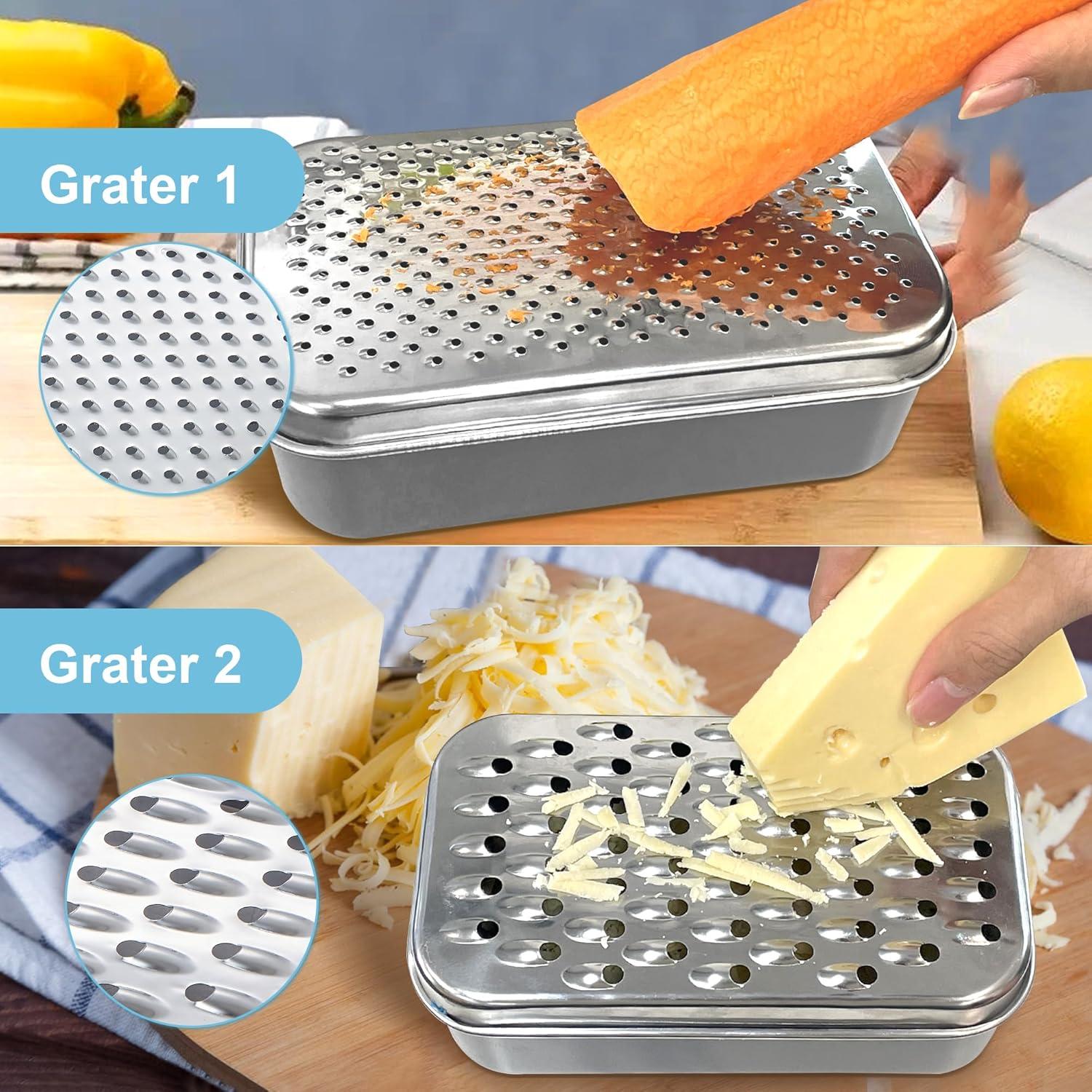 Rallador de Queso con Contenedor Ecookware - Acero Inoxidable