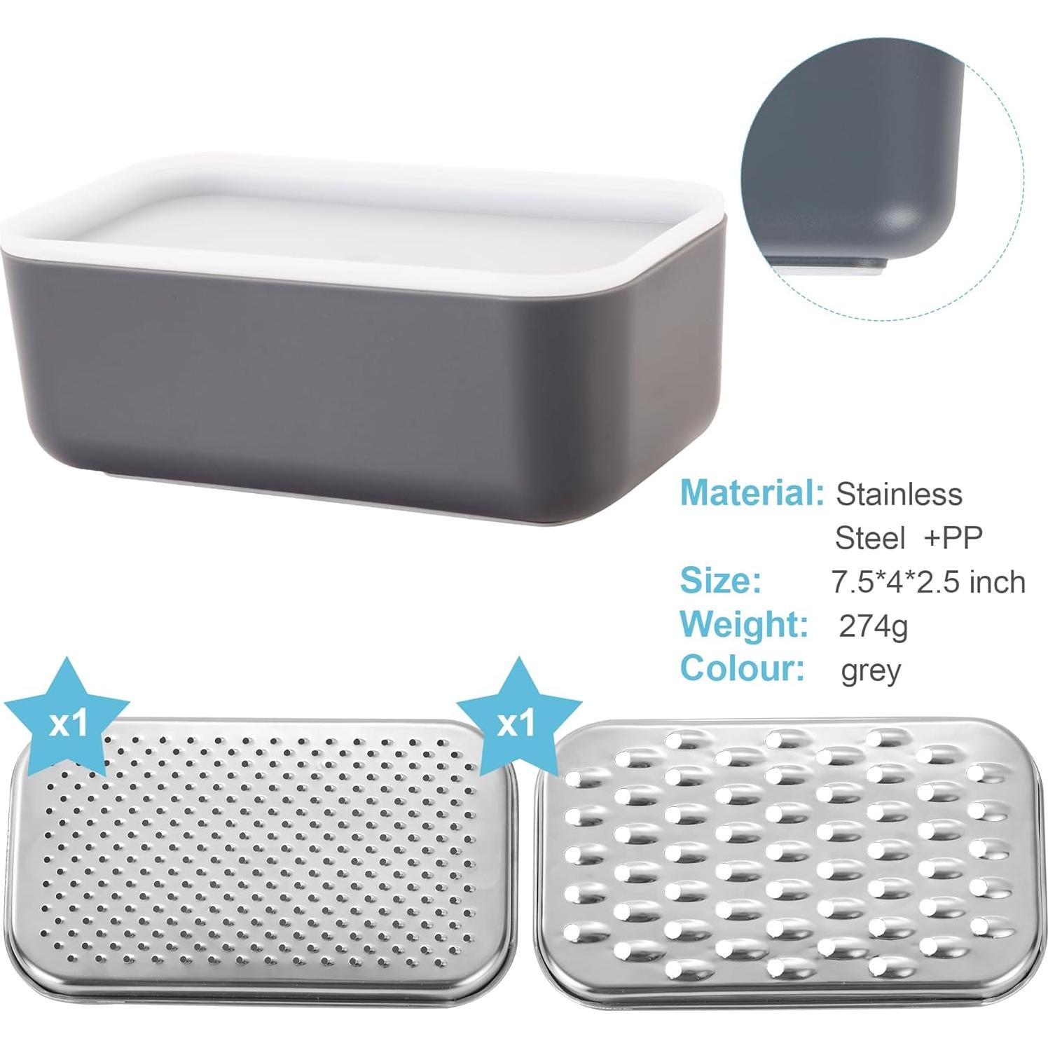 Rallador de Queso con Contenedor Ecookware - Acero Inoxidable