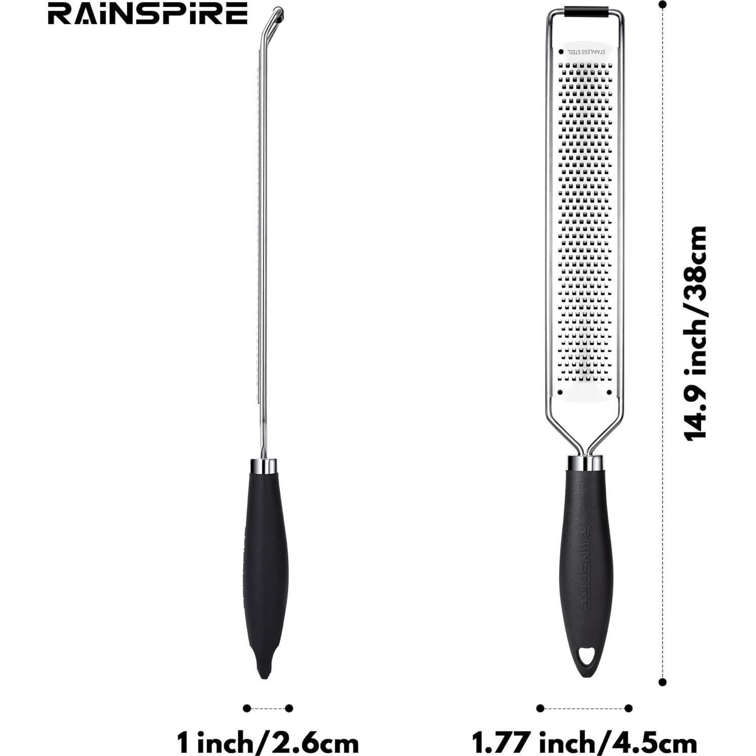 Rallador Zester Rainspire Acero Inoxidable Negro 37.8 cm