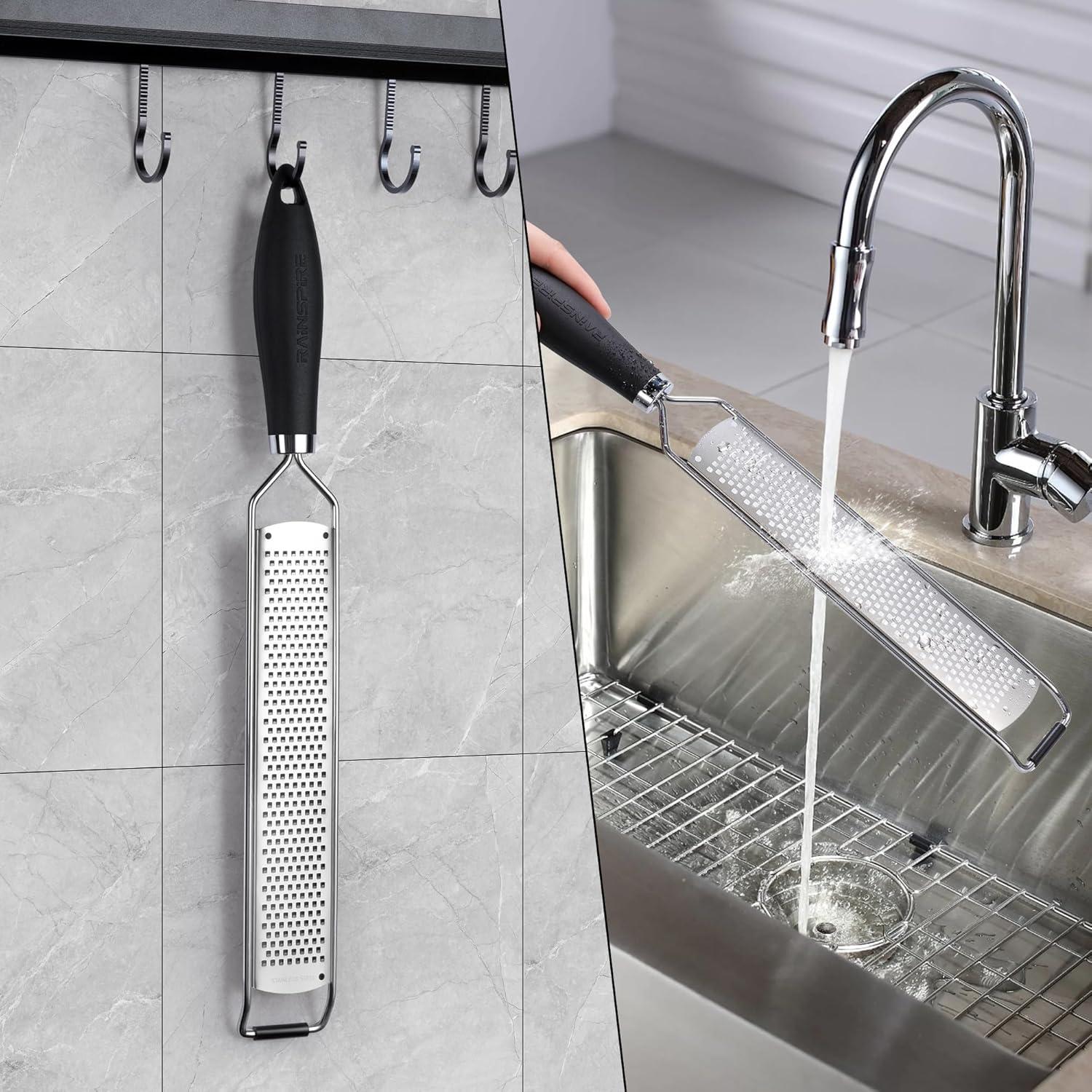 Rallador Zester Rainspire Acero Inoxidable Negro 37.8 cm