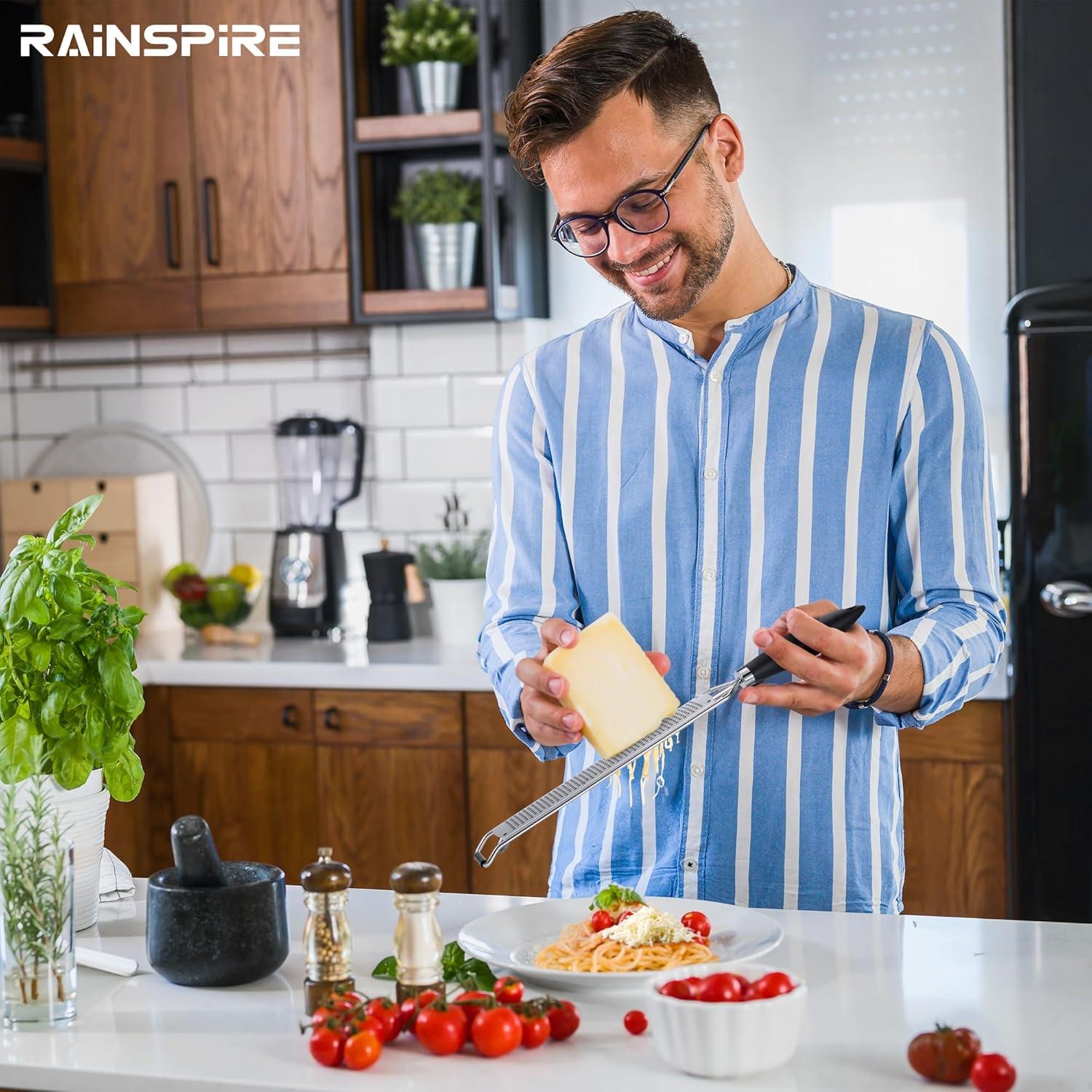 Rallador Zester Rainspire Acero Inoxidable Negro 37.8 cm