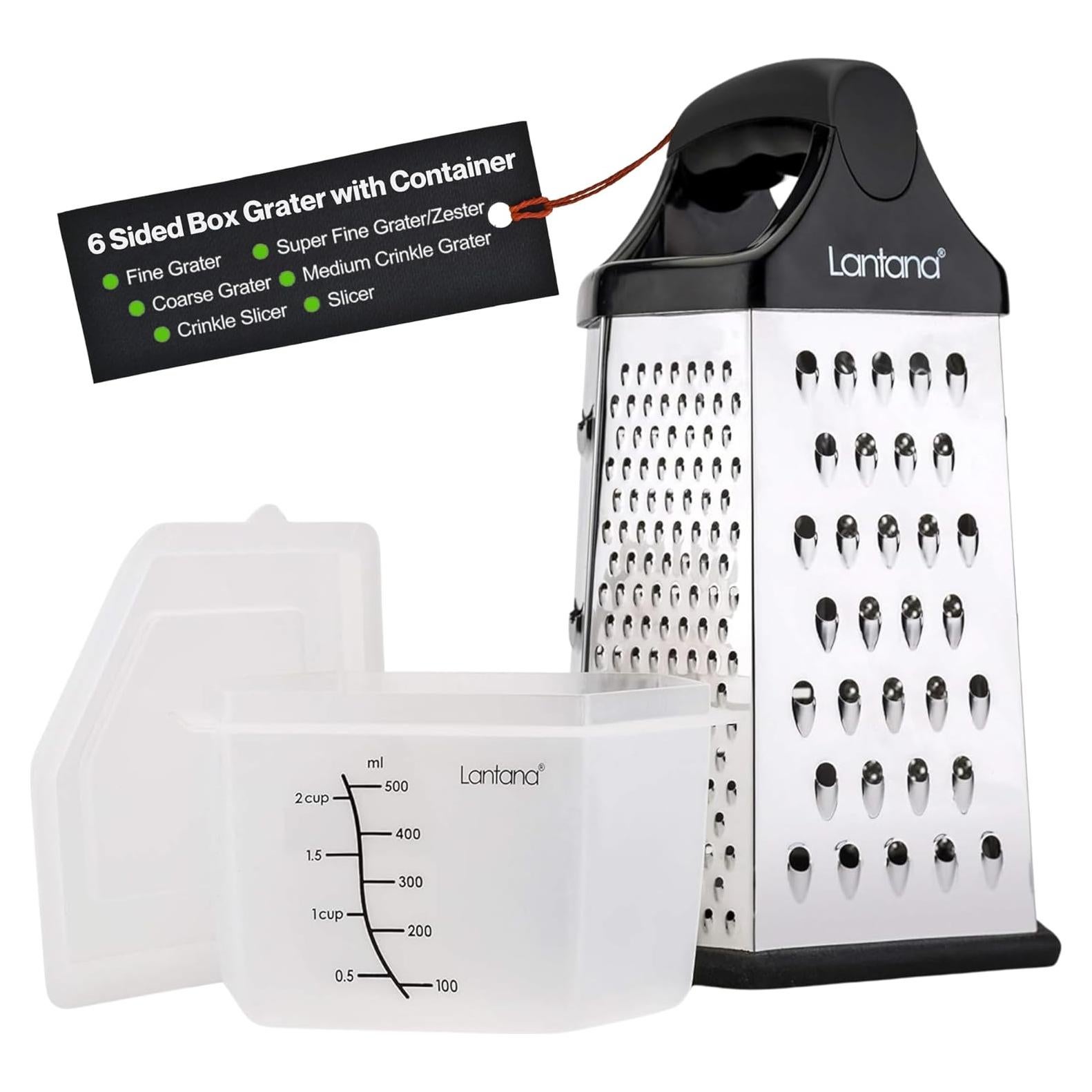 Rallador de Queso Lantana 6 en 1 con Contenedor y Tapa