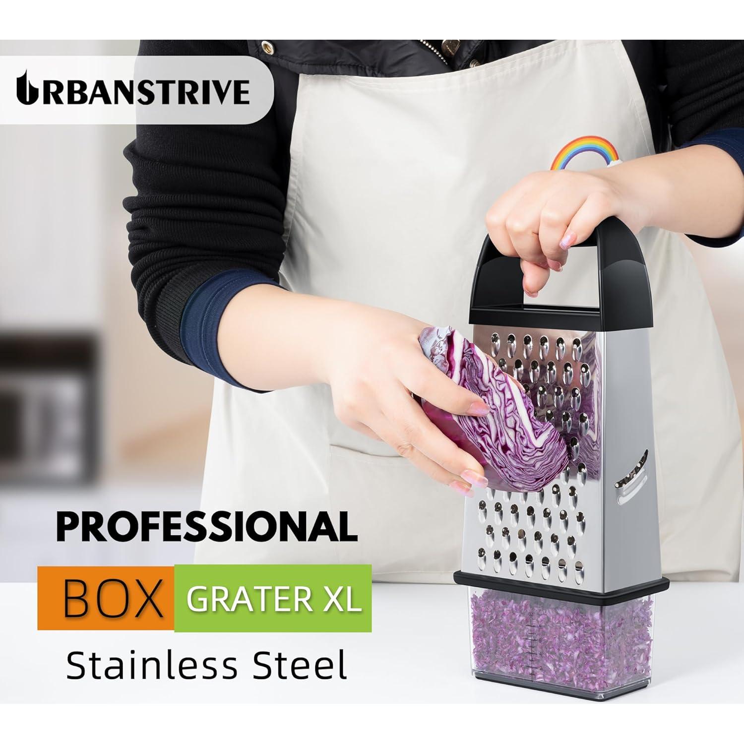 Rallador de Queso Urbanstrive Acero Inoxidable 4 Lados