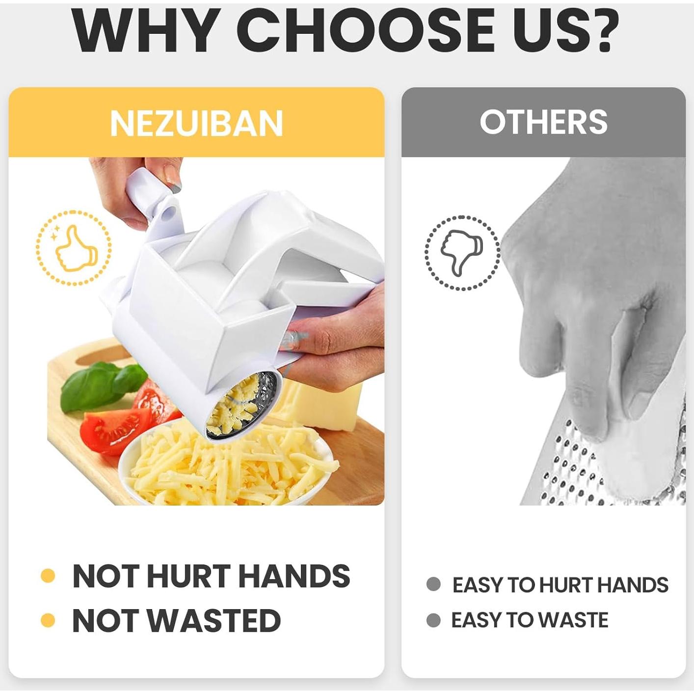 Rallador de Queso Rotatorio NEZUIBAN Blanco - Multiusos