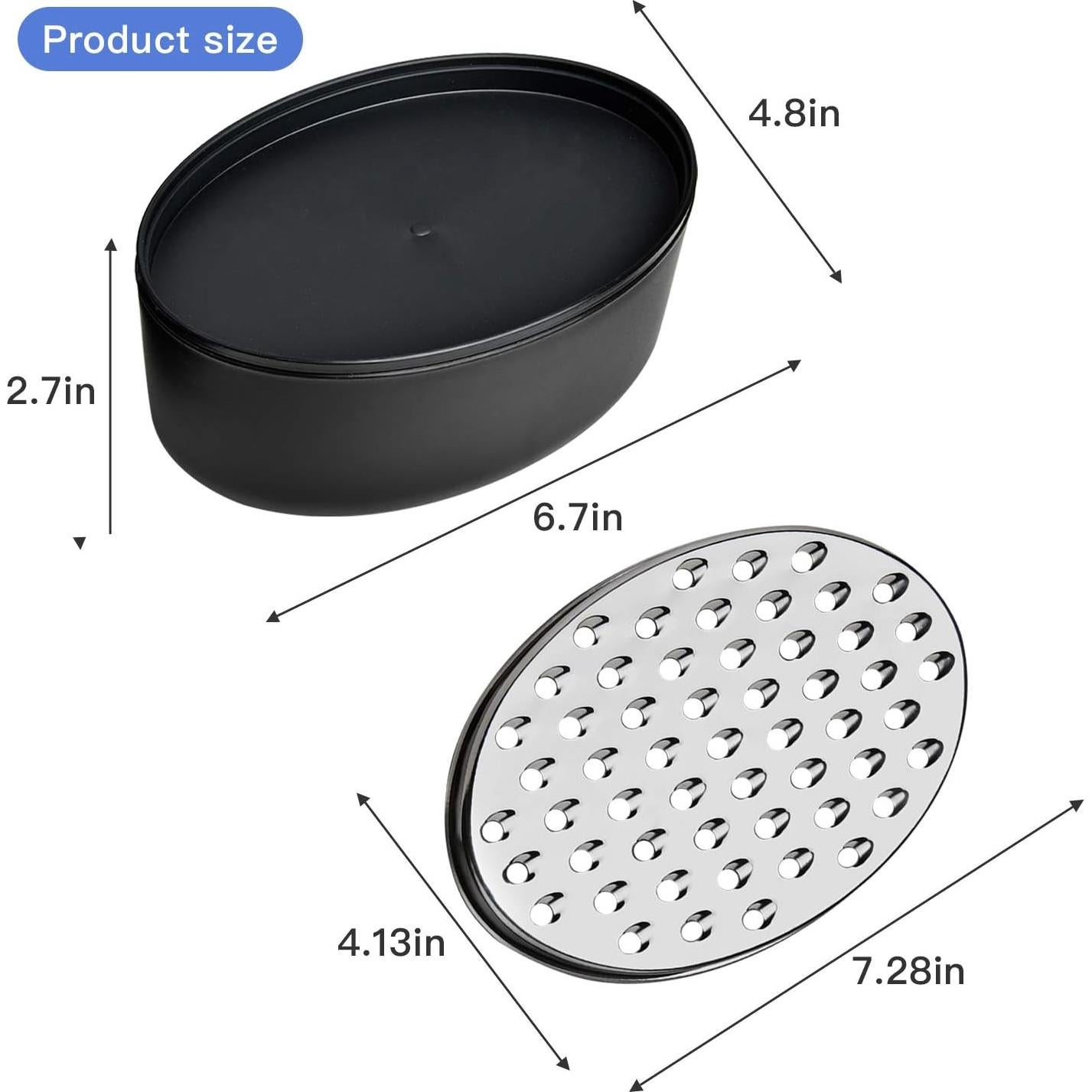 Rallador de Queso Akamino Redondo Negro con Contenedor 2 en 1