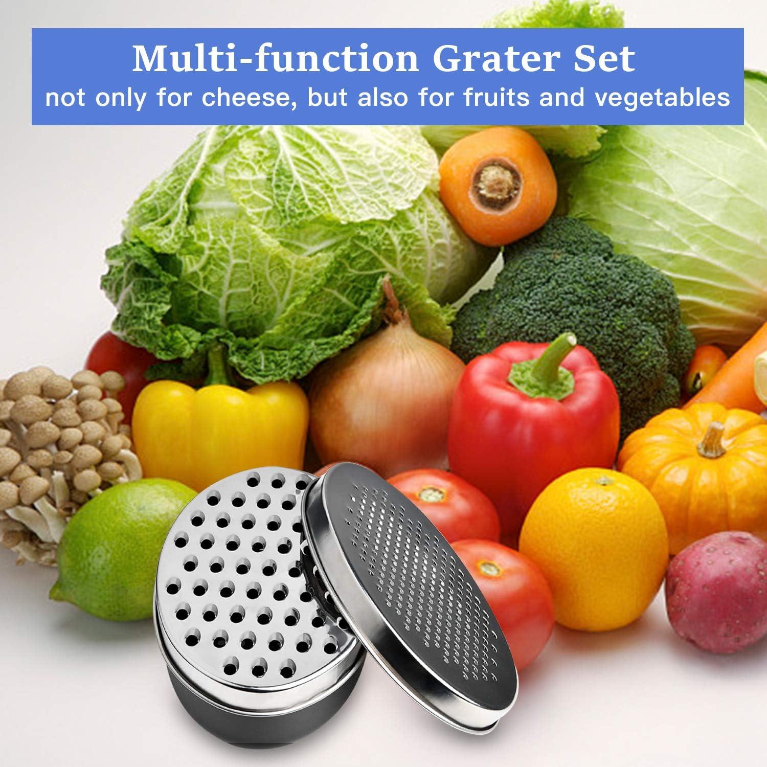 Rallador de Queso Akamino Redondo Negro con Contenedor 2 en 1