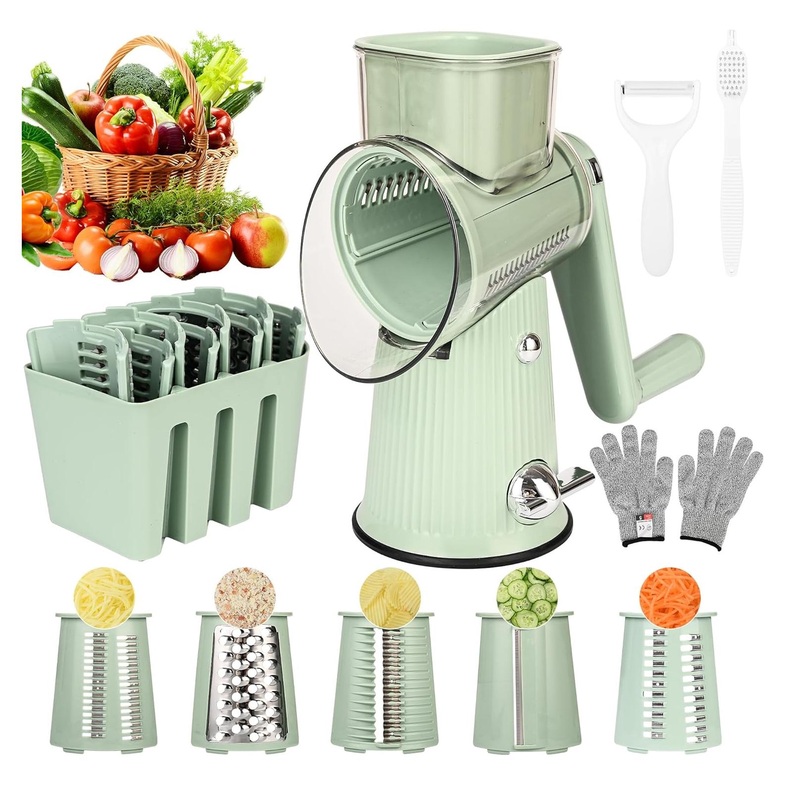 Rallador de Queso Manual SRIVIJA Matcha con 5 Cuchillas