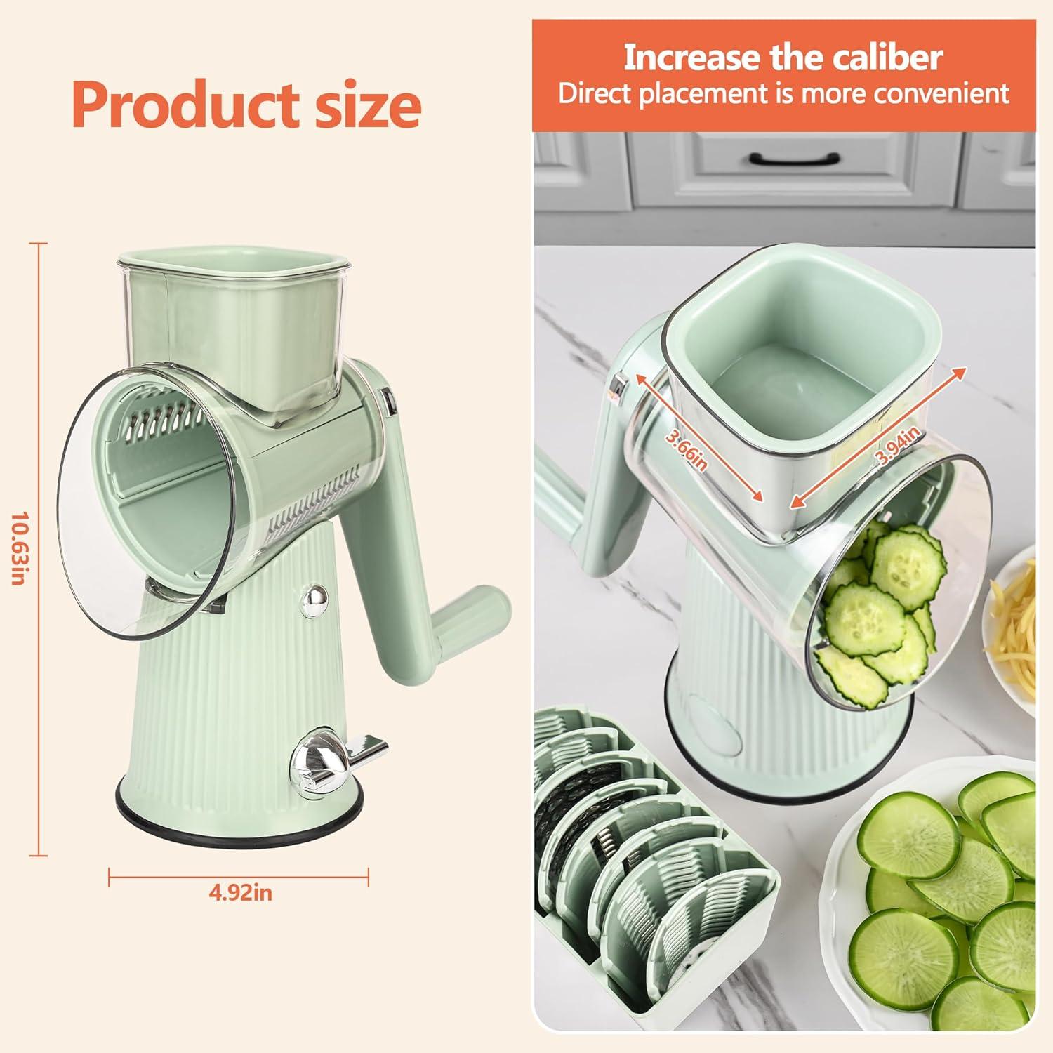 Rallador de Queso Manual SRIVIJA Matcha con 5 Cuchillas