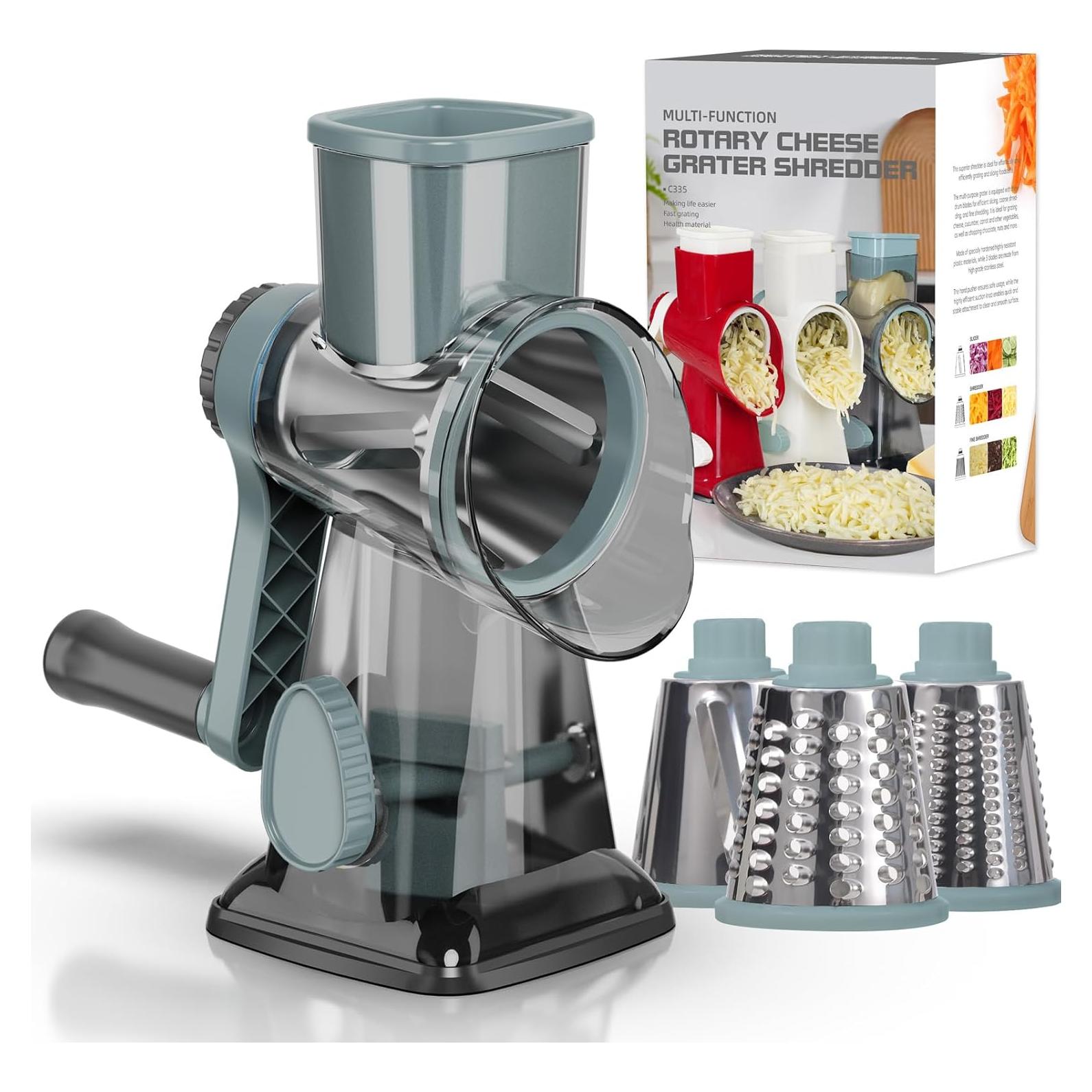 Rallador de Queso GORCI con 3 Cuchillas Intercambiables