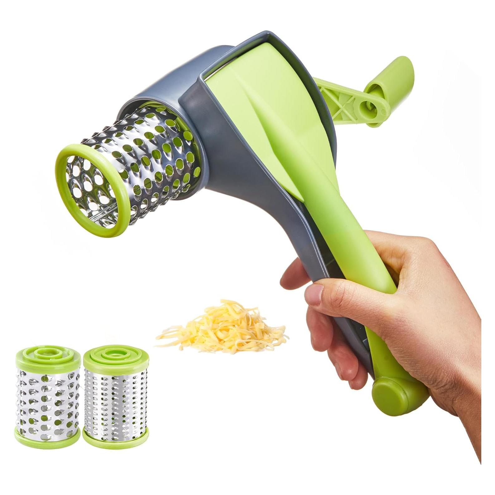 Rallador de Queso Rotativo KITEXPERT con 2 Tambores de Acero Inoxidable