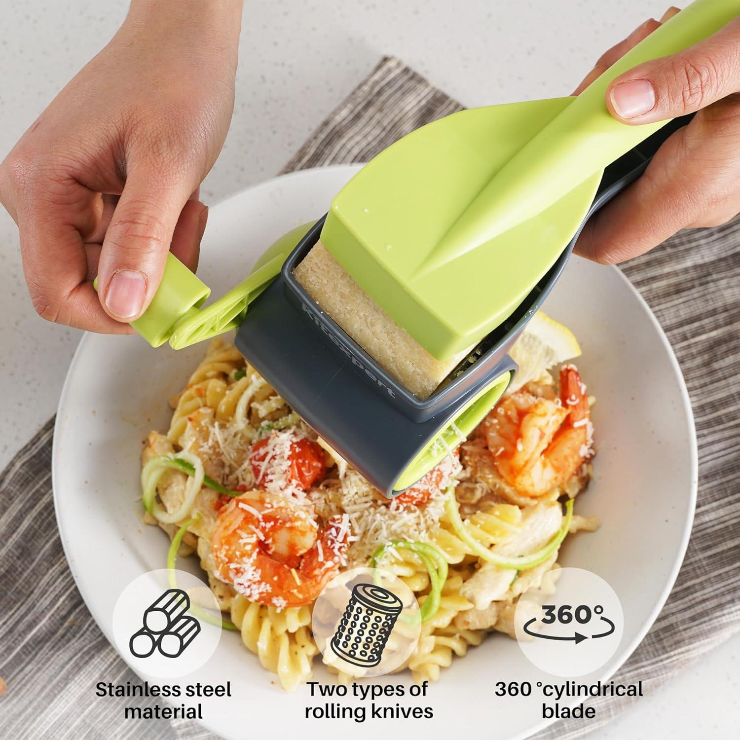 Rallador de Queso Rotativo KITEXPERT con 2 Tambores de Acero Inoxidable