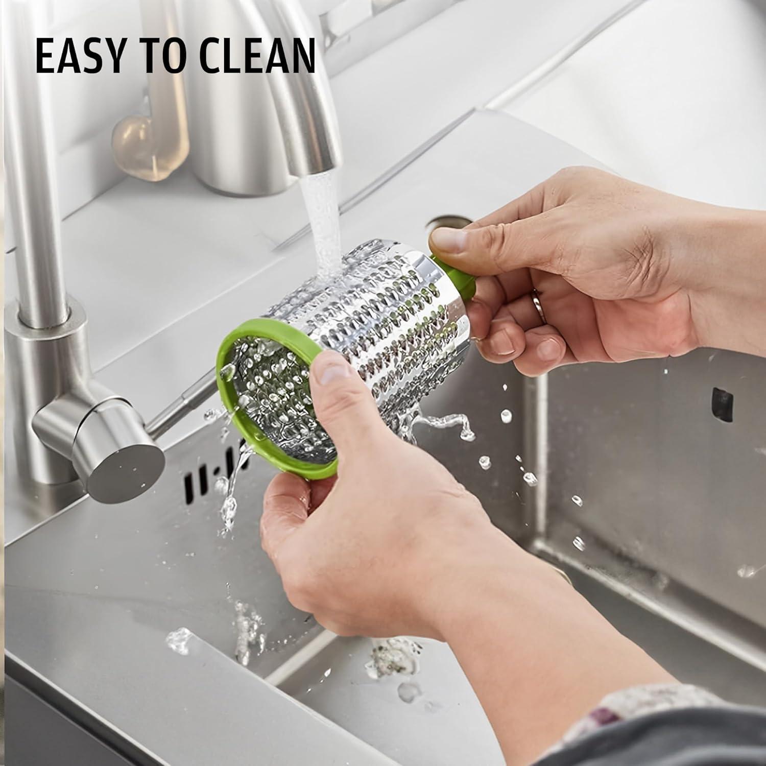 Rallador de Queso Rotativo KITEXPERT con 2 Tambores de Acero Inoxidable