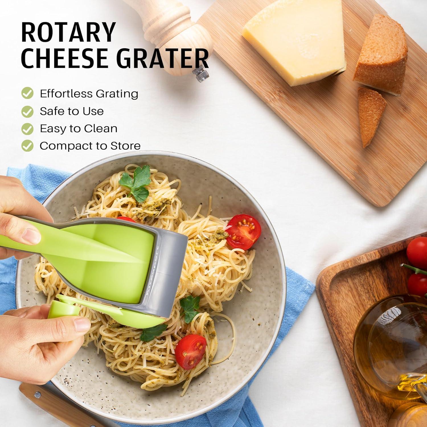 Rallador de Queso Rotativo KITEXPERT con 2 Tambores de Acero Inoxidable