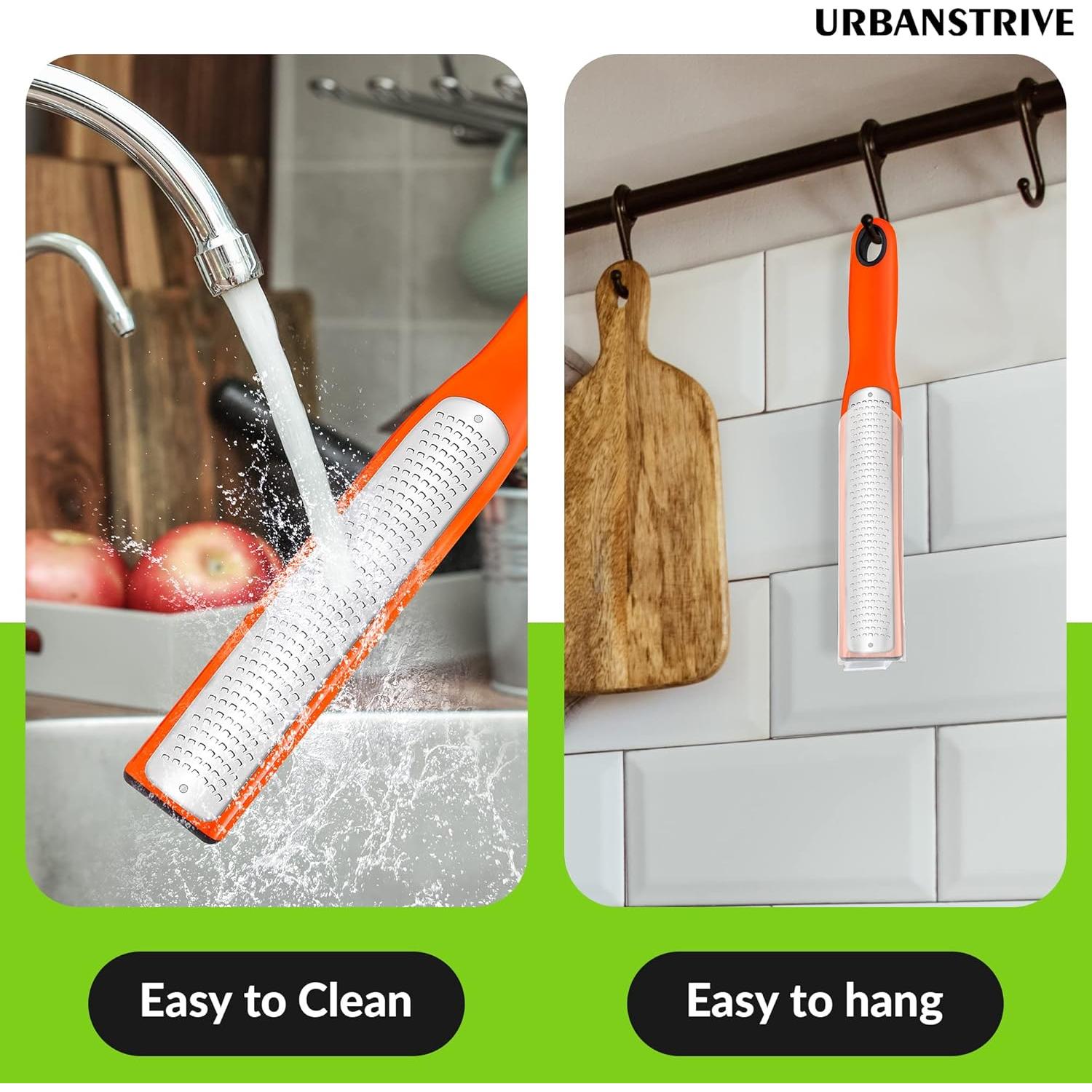 Rallador Zester Urbanstrive de Acero Inoxidable Fino Naranja