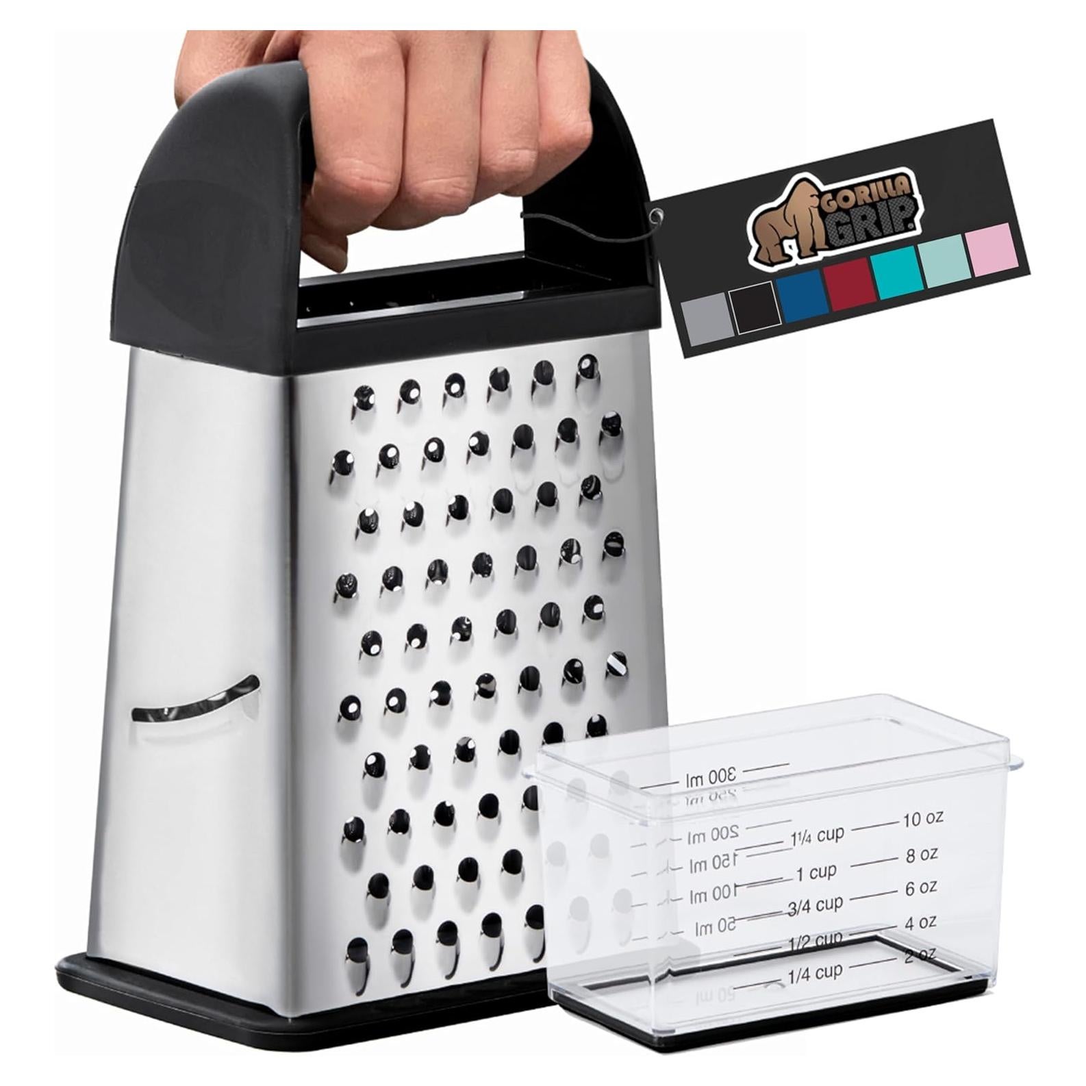 Rallador de Queso Gorilla Grip XL 4 Lados Acero Inoxidable
