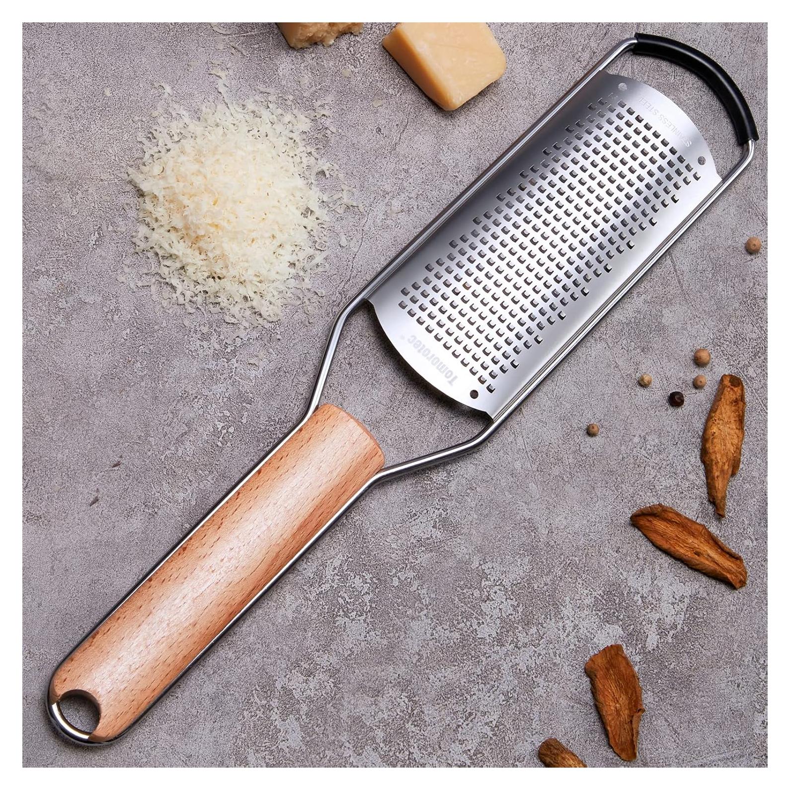 Rallador de Queso Tomorotec Acero Inoxidable con Mango de Madera