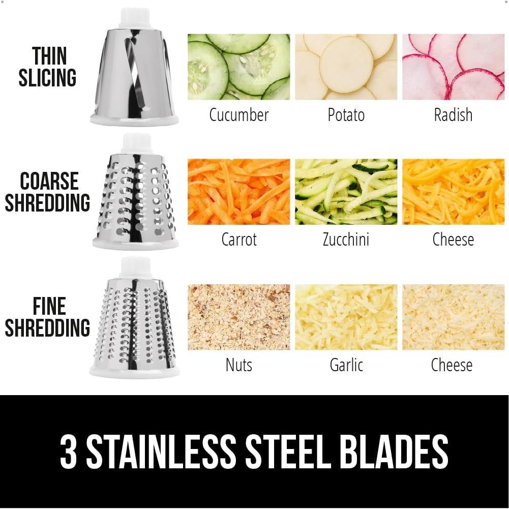 Rallador Rotativo Gorilla Grip Sin BPA - 3 Cuchillas Intercambiables