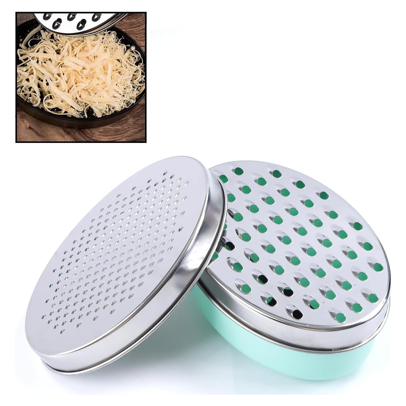 Rallador de Queso KEISSCO Verde con Contenedor y Tapa