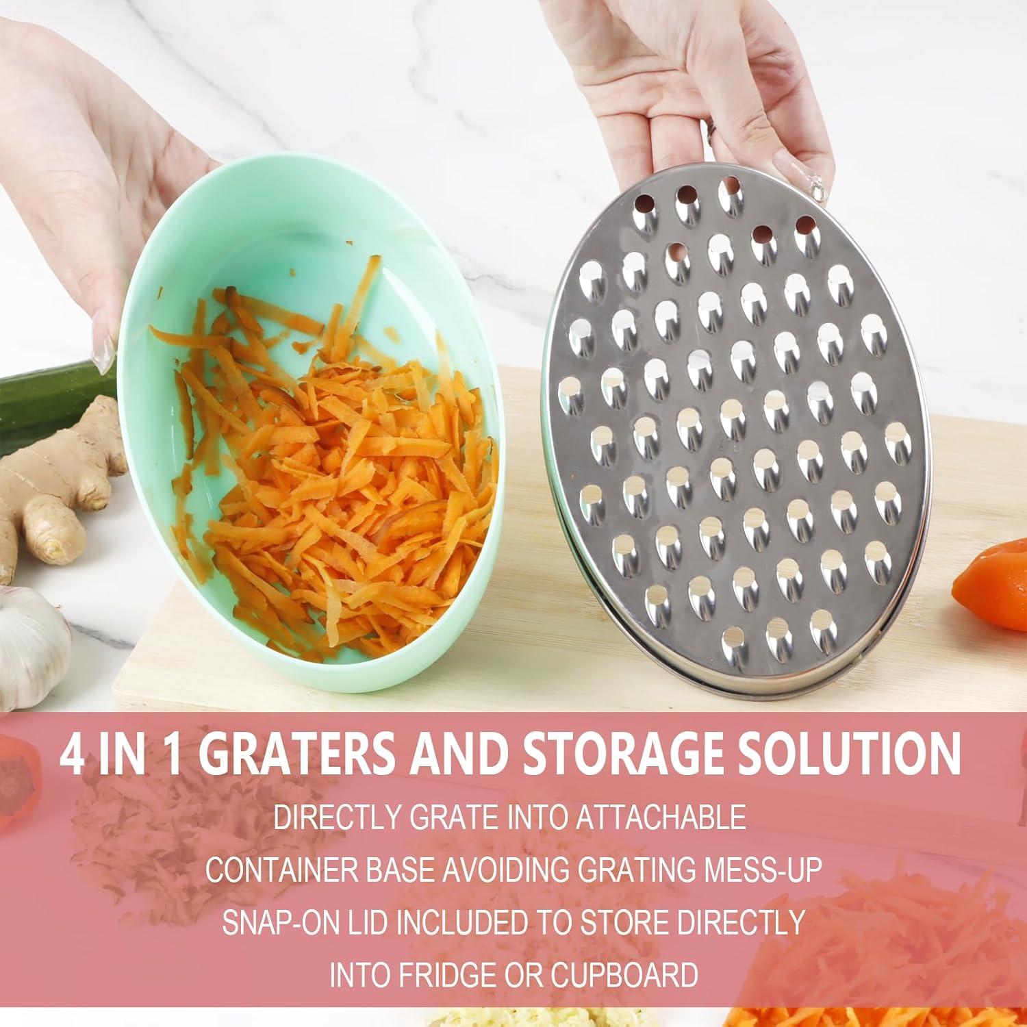 Rallador de Queso KEISSCO Verde con Contenedor y Tapa