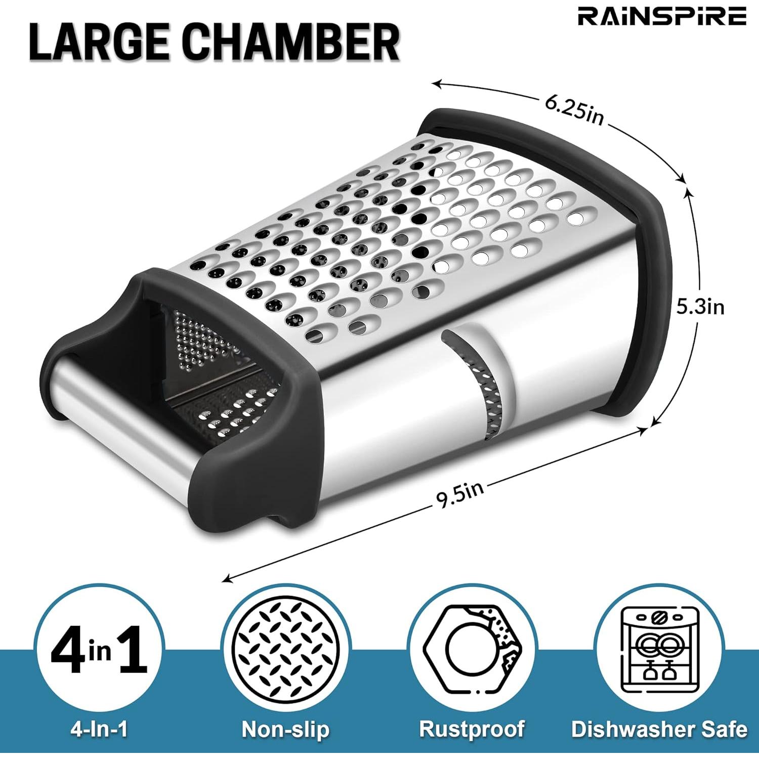 Rallador Profesional Rainspire de Acero Inoxidable 4 Lados
