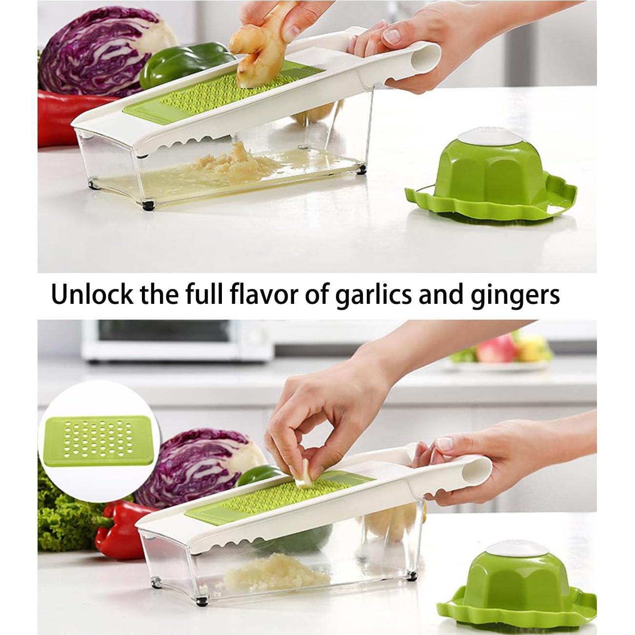 Rallador de Queso 5 en 1 NACOLUS con Contenedor y Cuchillas