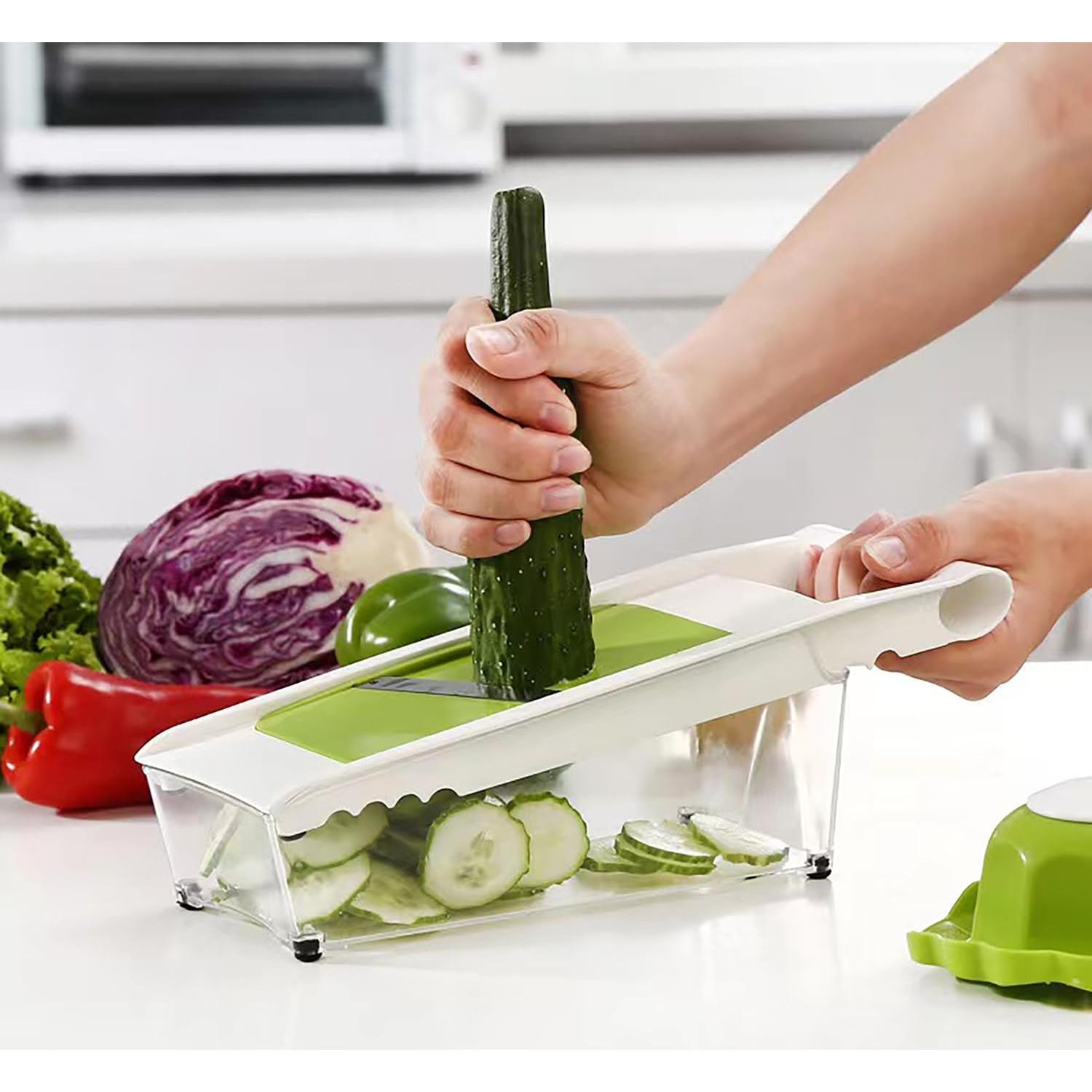 Rallador de Queso 5 en 1 NACOLUS con Contenedor y Cuchillas