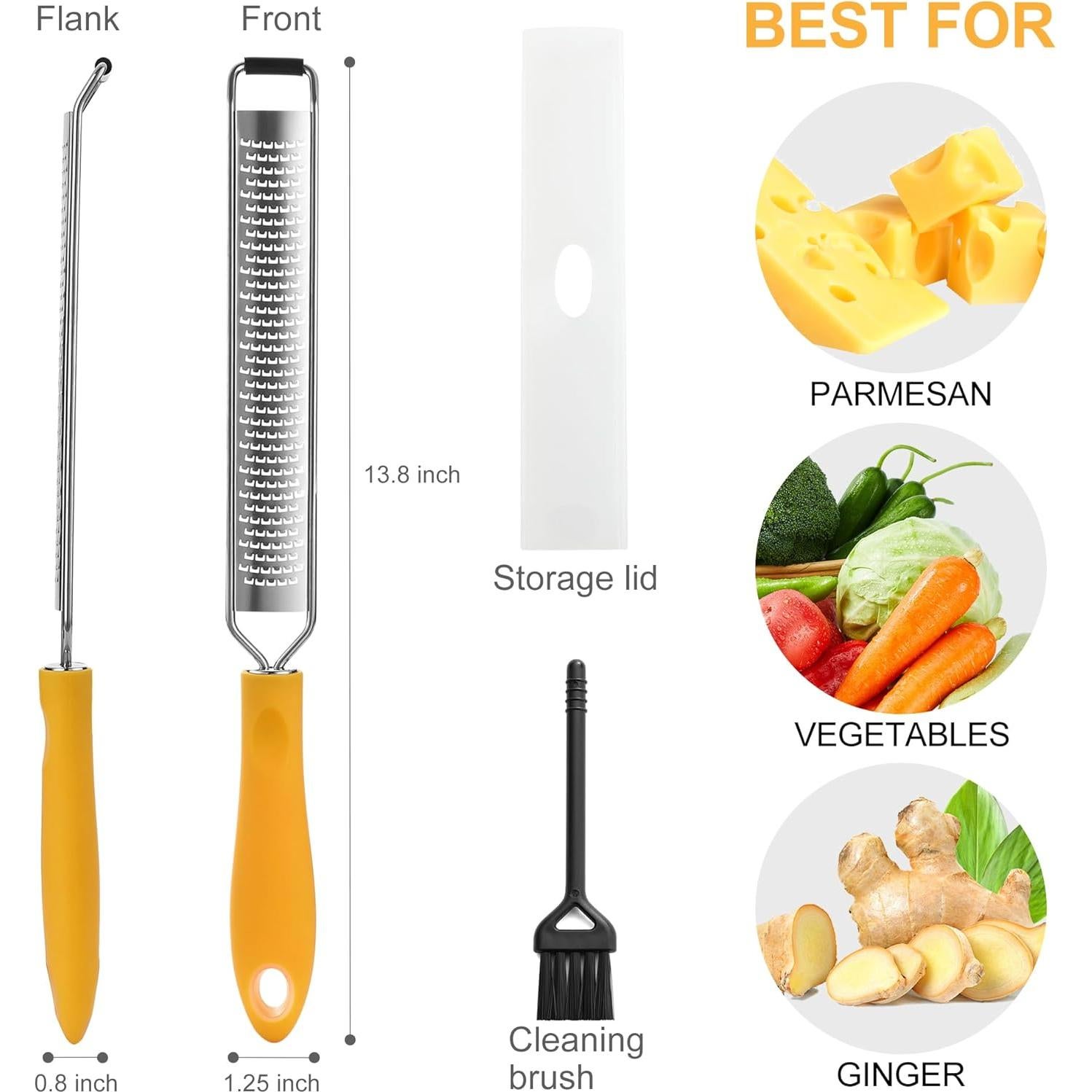 Rallador de Acero Inoxidable OIM OMIIOMIO 35.1 cm - Queso y Limón