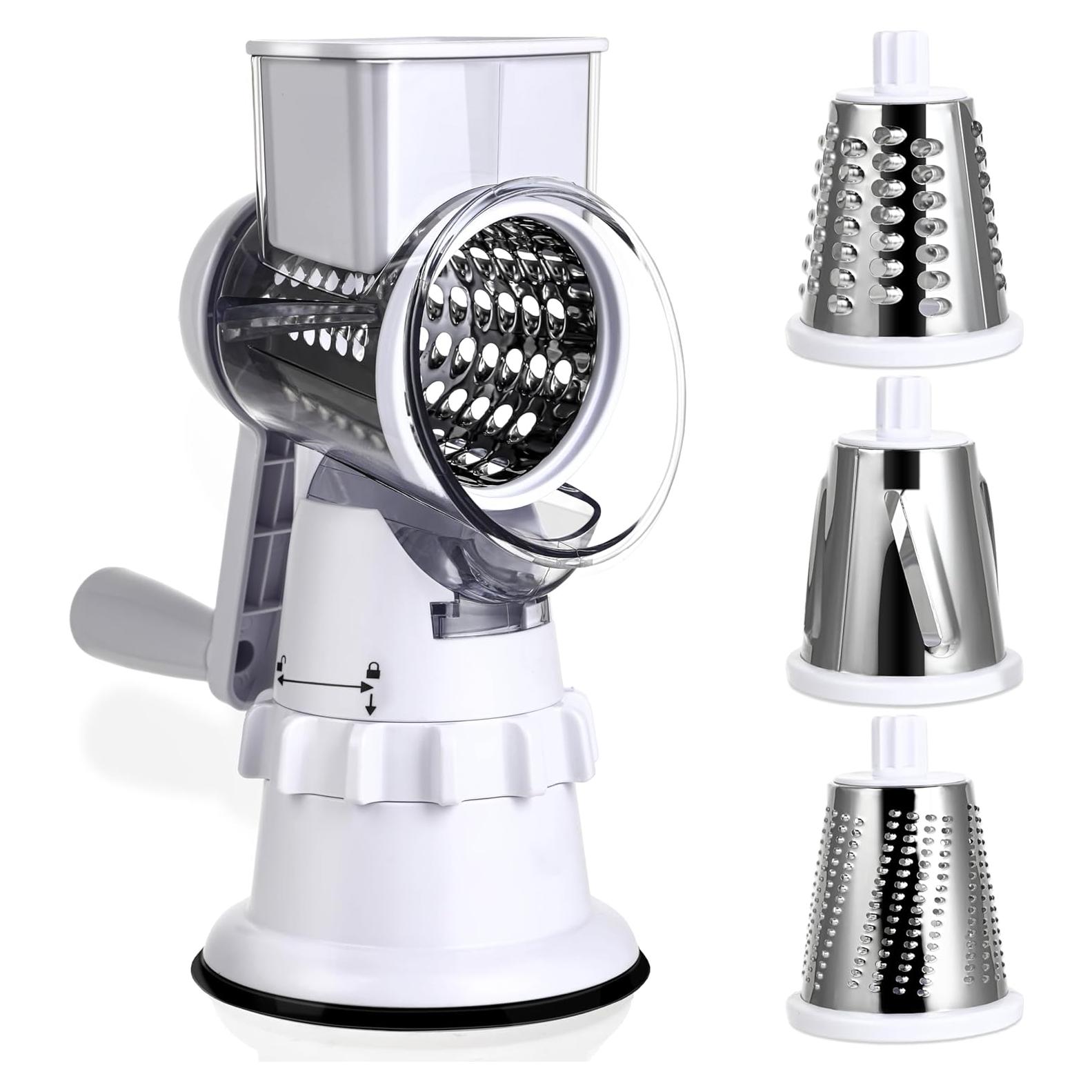 Rallador de Queso Manual FAB&DELUXE con 3 Cuchillas Inoxidable